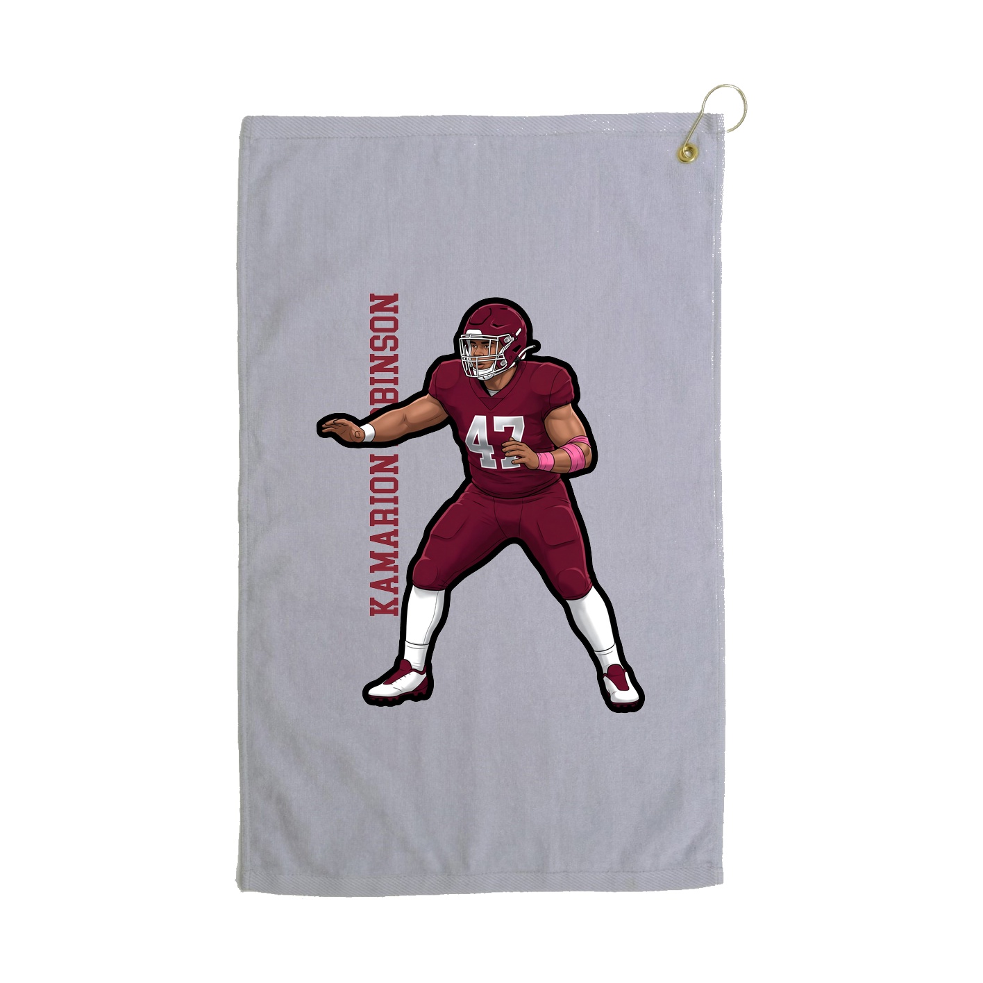 Golf Towel — Name Vertical in Grey