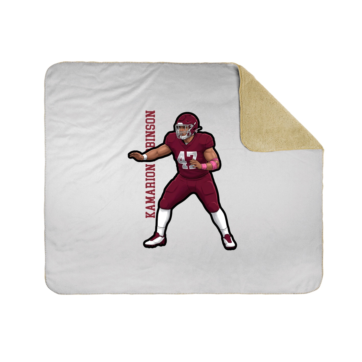 Throw Blanket — Name Vertical in White