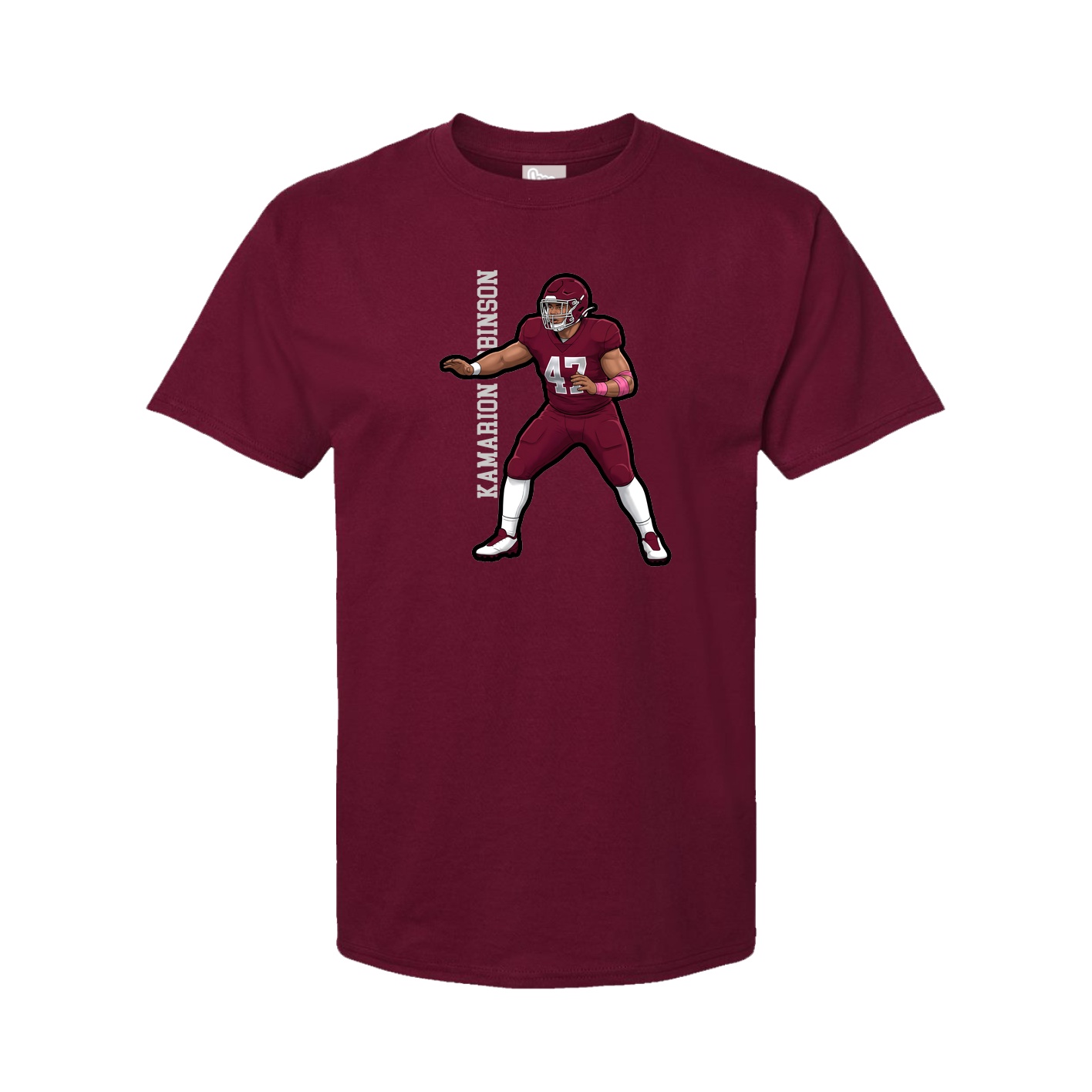 Youth Tee — Name Vertical in Cardinal