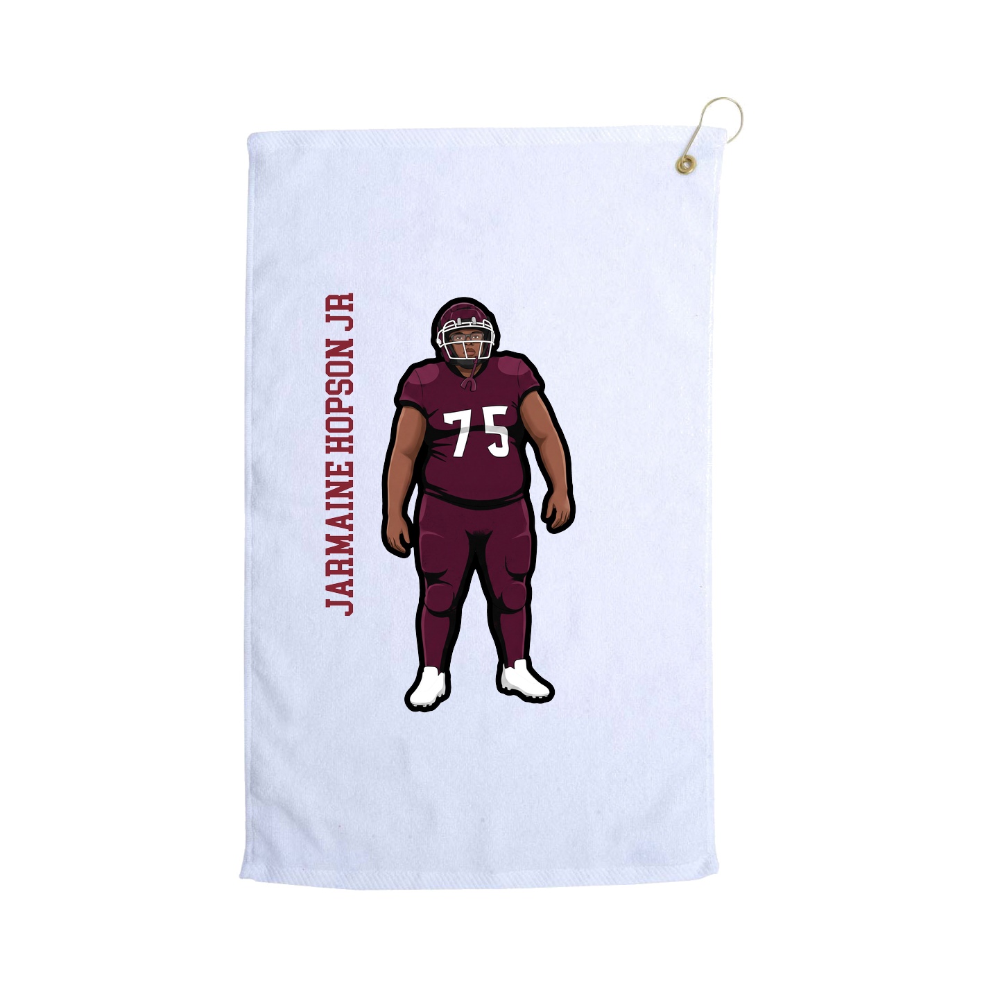 Golf Towel — Name Vertical in White