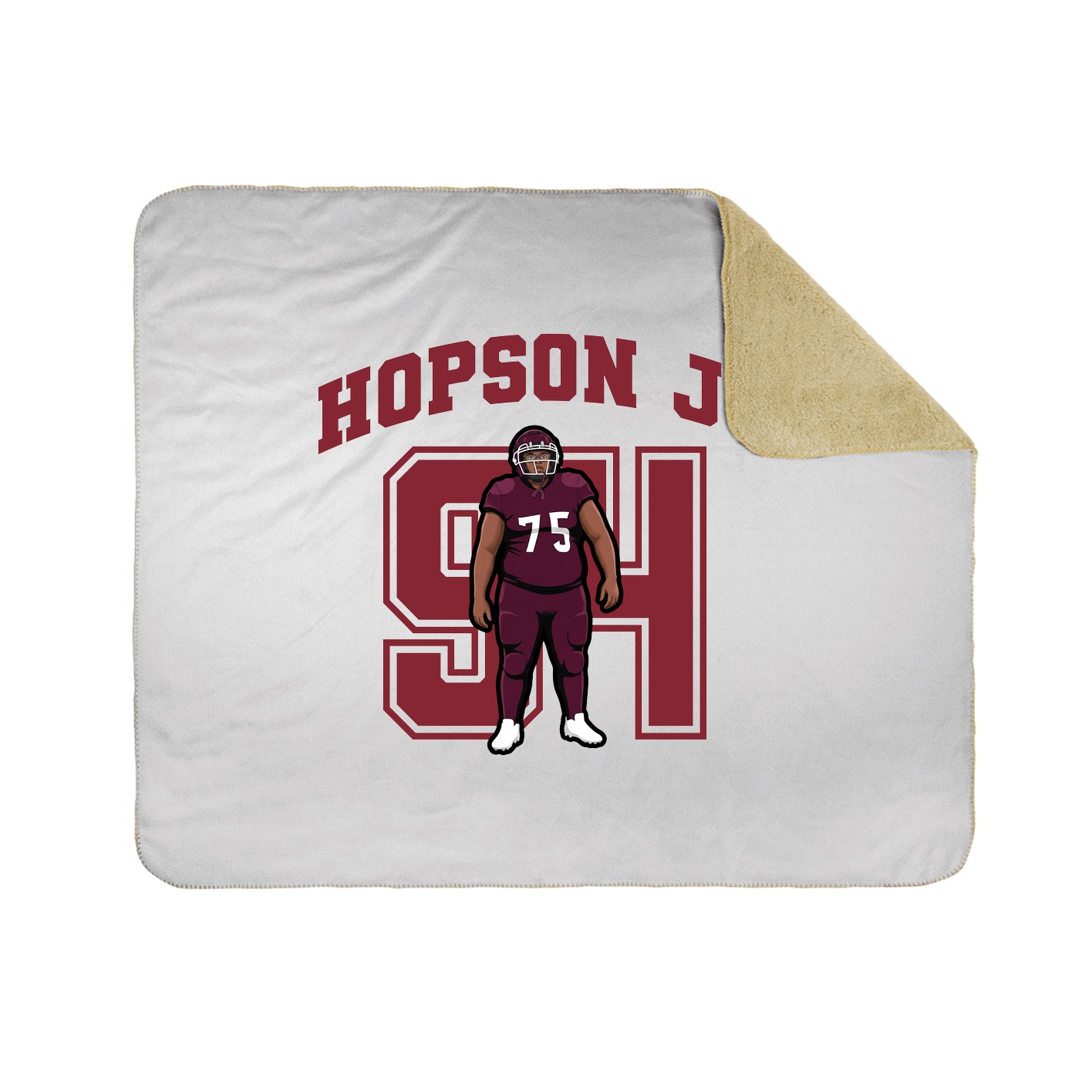 Throw Blanket — Number in White