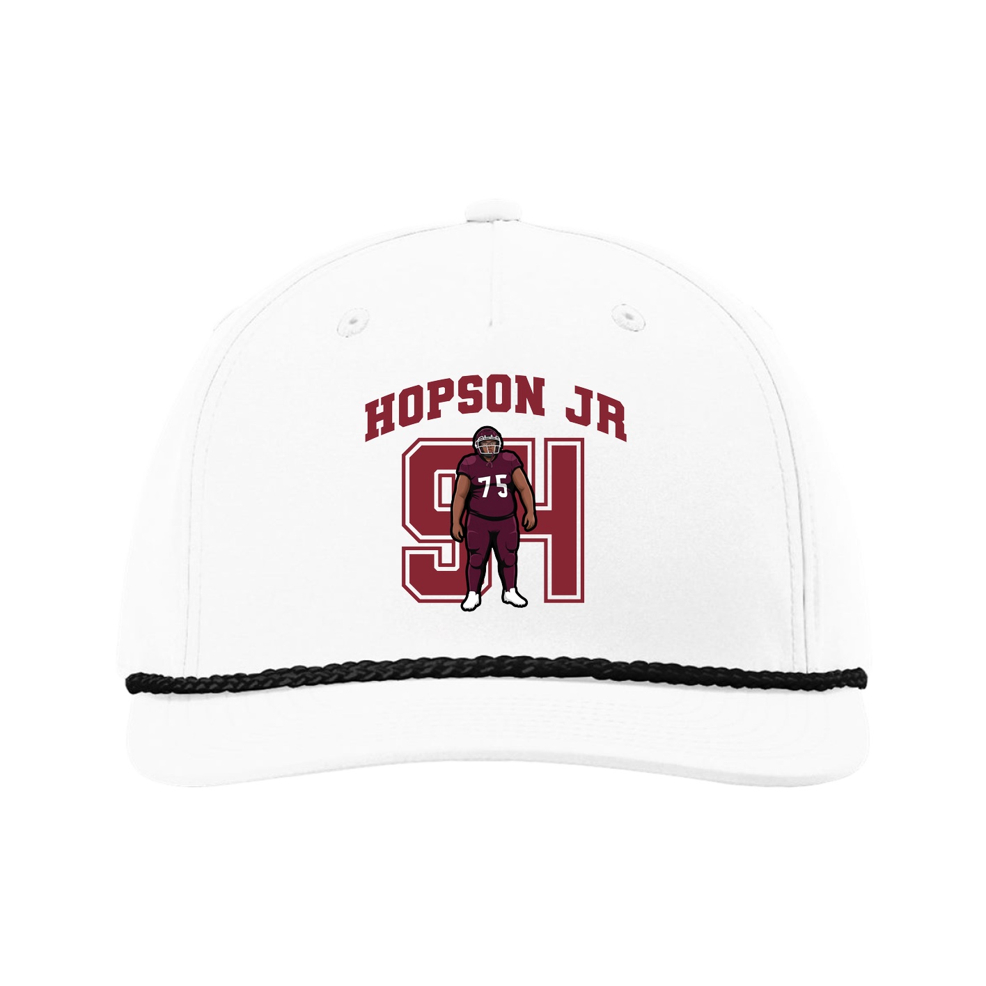 Five-Panel Classic Rope Cap — Number in White