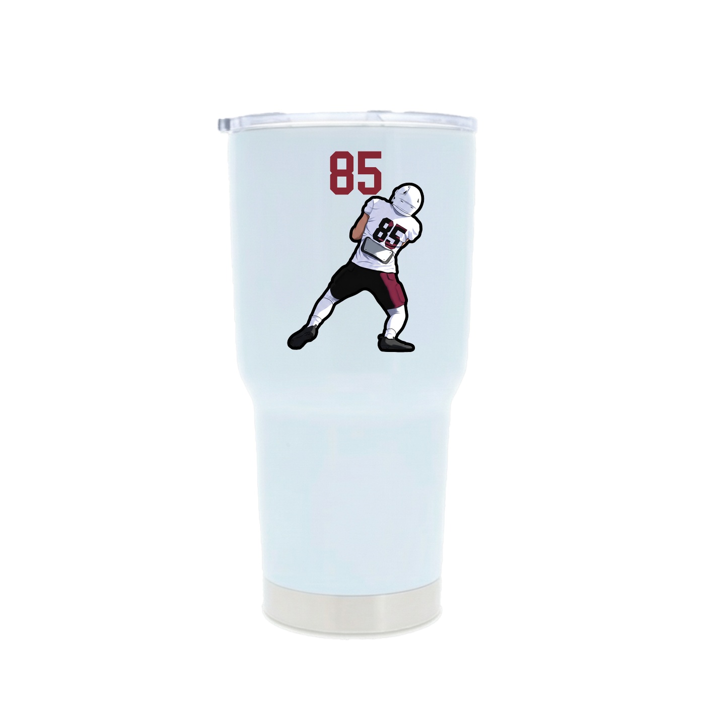 30oz Stainless Steel Tumbler — Number Top in White