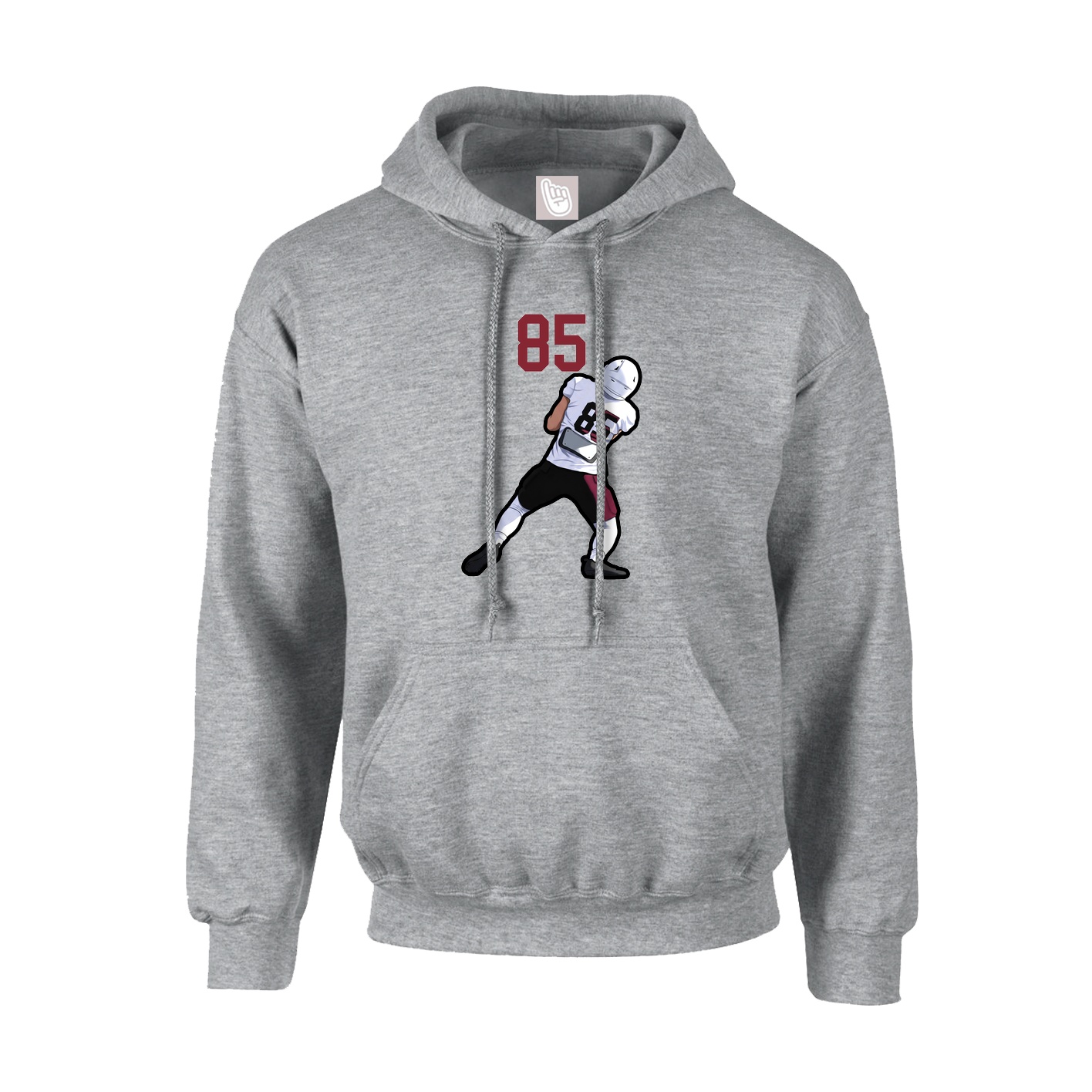 Hoodie — Number Top in Grey
