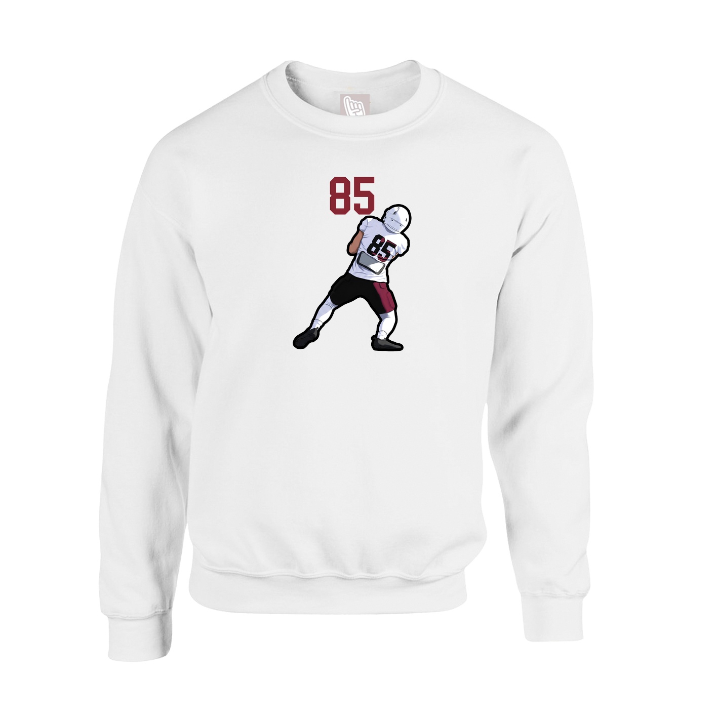 Fleece Crew — Number Top in White