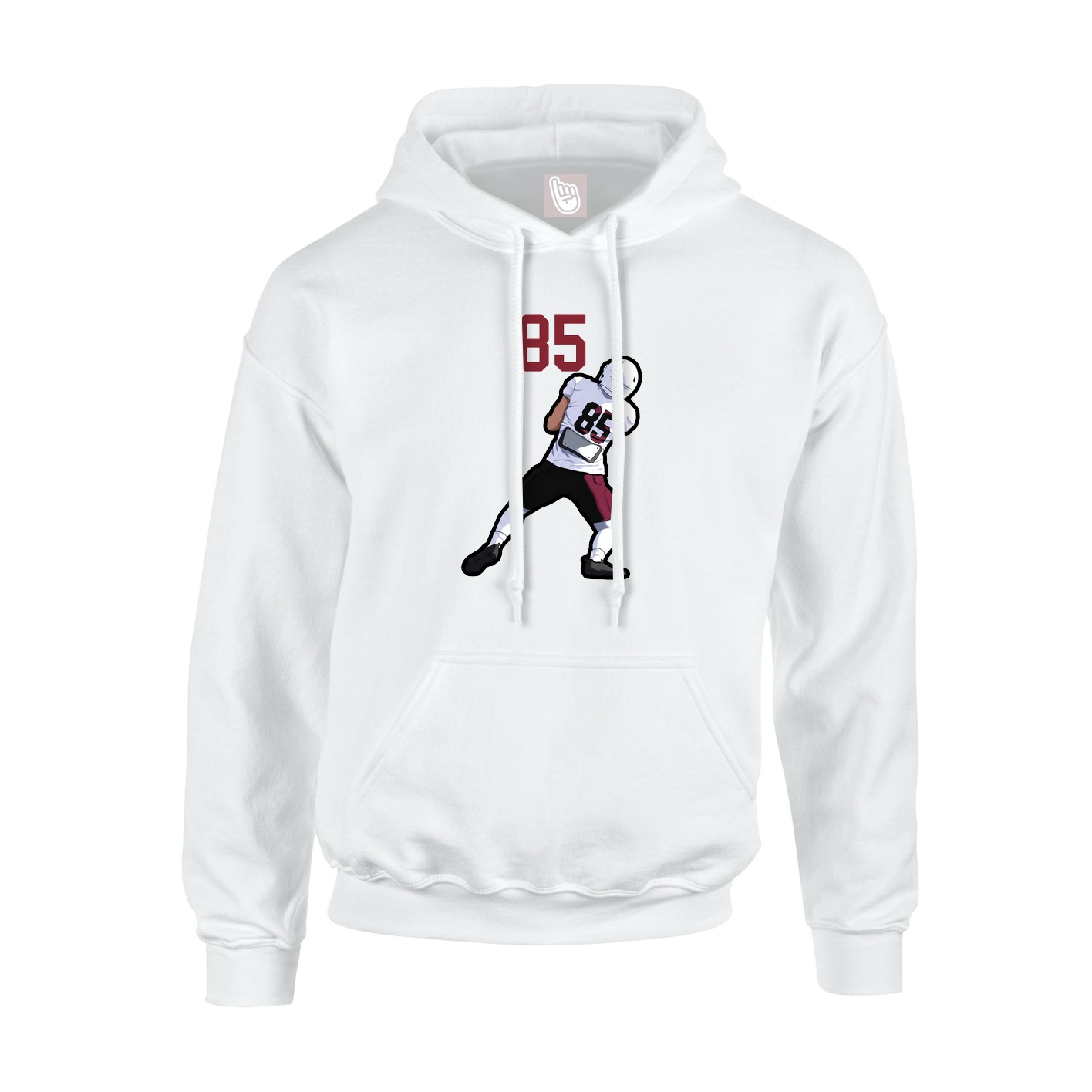 Youth Hoodie — Number Top in White