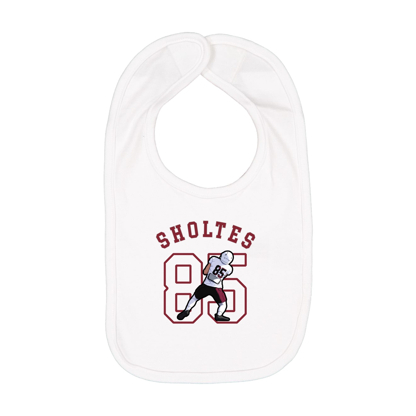 Infant Bib — Shirsey Arch in White