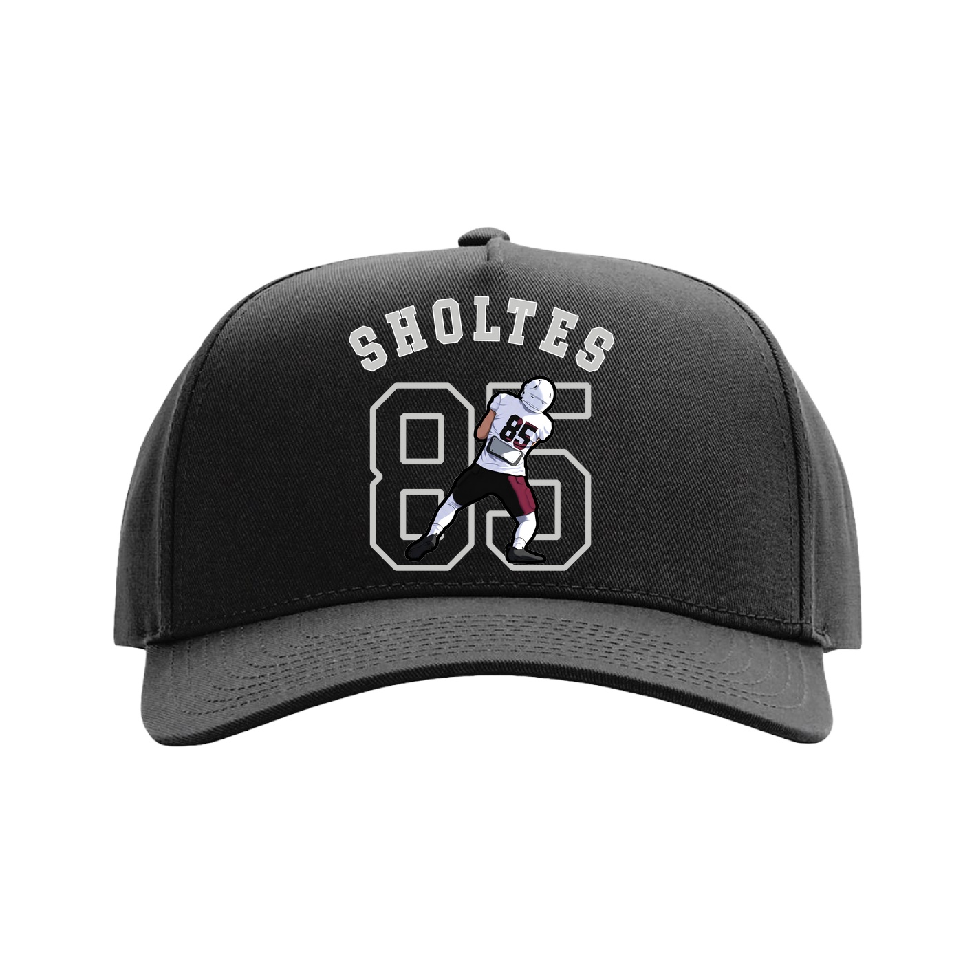 Full Fabric Five-Panel Champ Cap — Shirsey Arch in Black