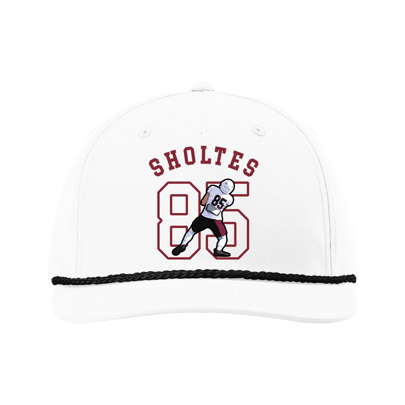 Five-Panel Classic Rope Cap — Shirsey Arch in White