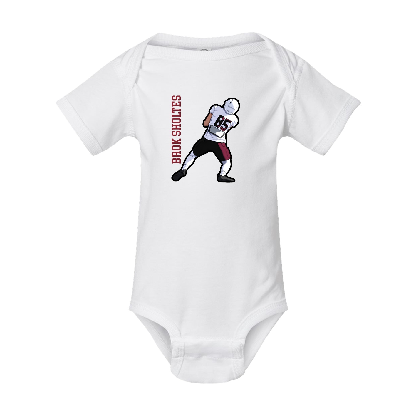 Baby Onesie — Name Vertical in White