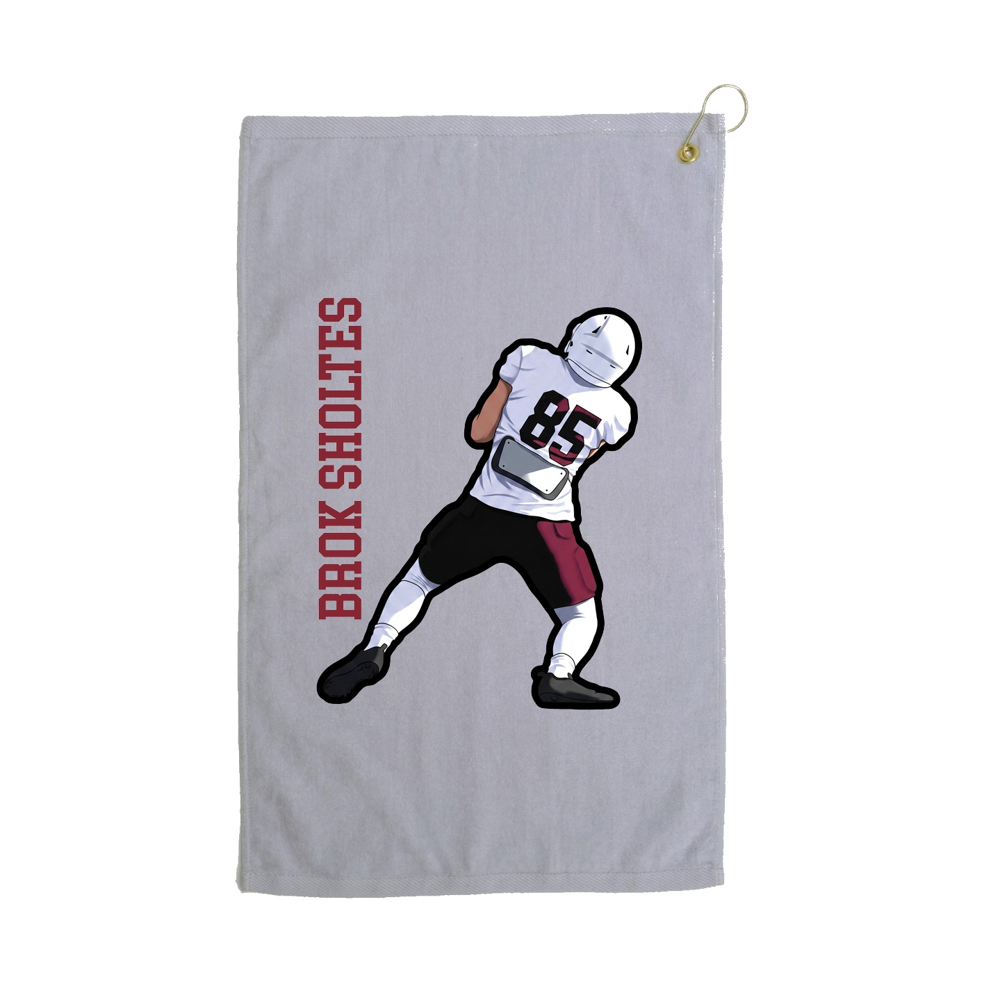 Golf Towel — Name Vertical in Grey