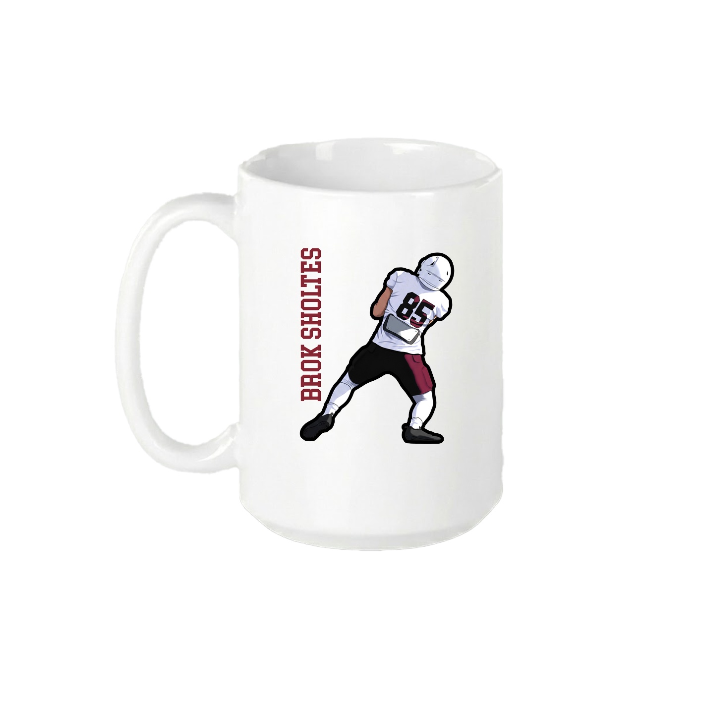 15oz Coffee Mug — Name Vertical in White