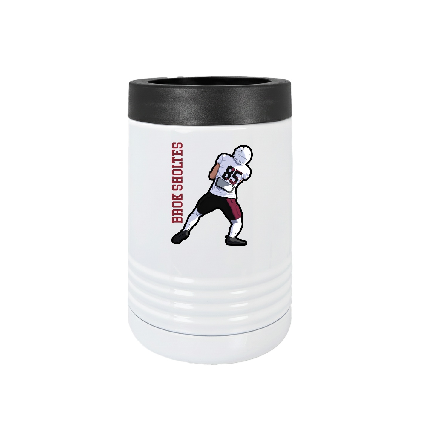 Beverage Holder — Name Vertical in White