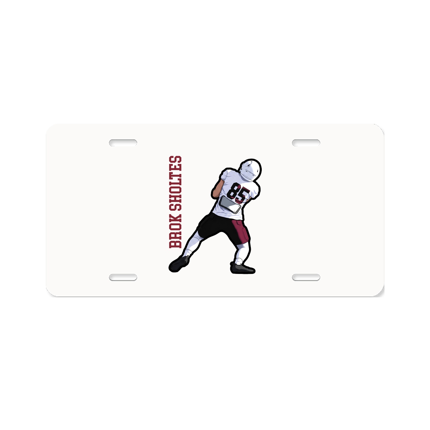 License Plate — Name Vertical in Classic