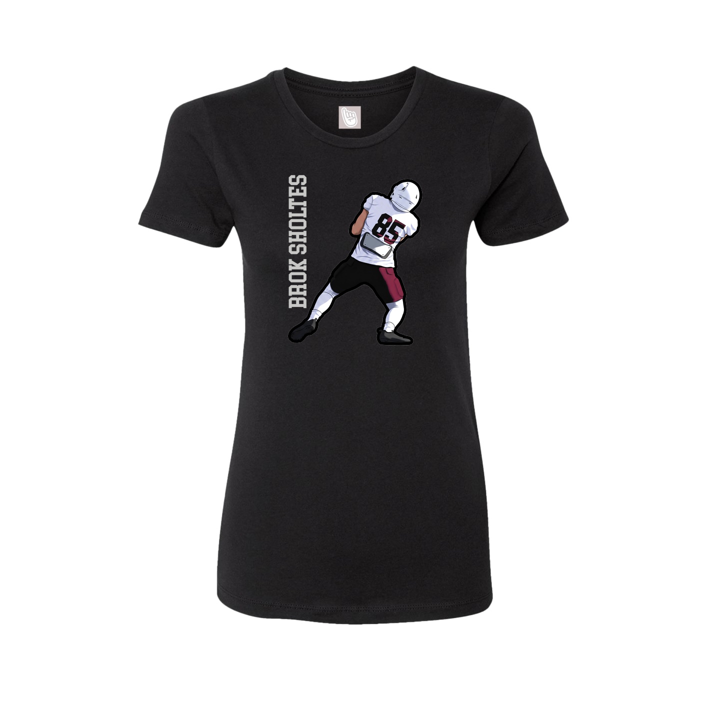Fitted Women's Tee — Name Vertical in Black