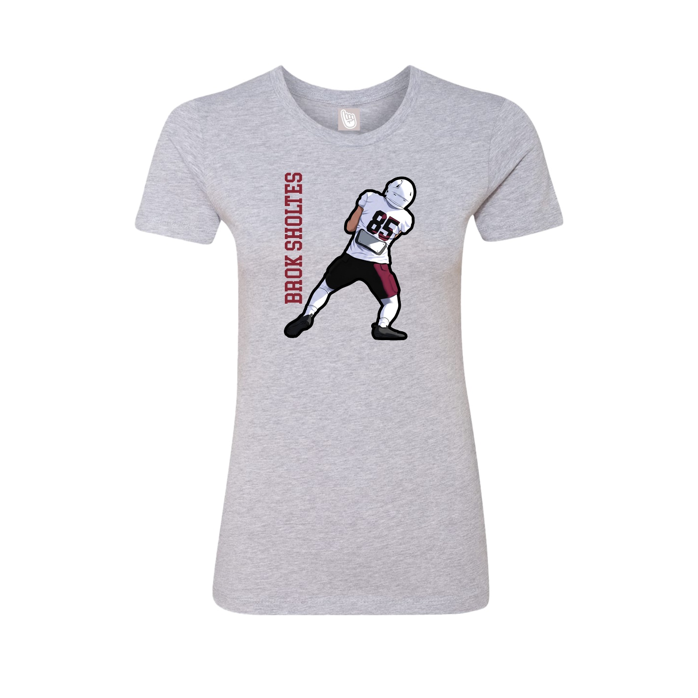 Womens Tee — Name Vertical in Grey