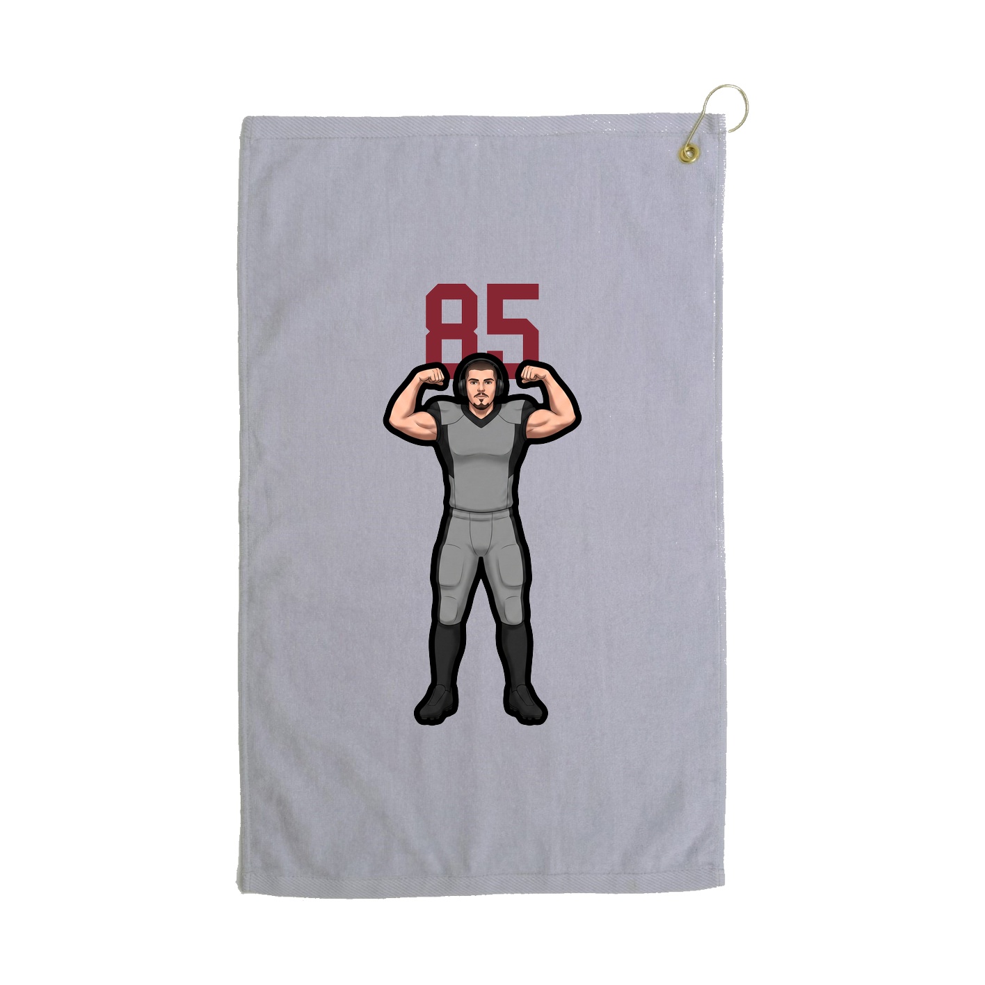 Golf Towel — Number Top in Grey