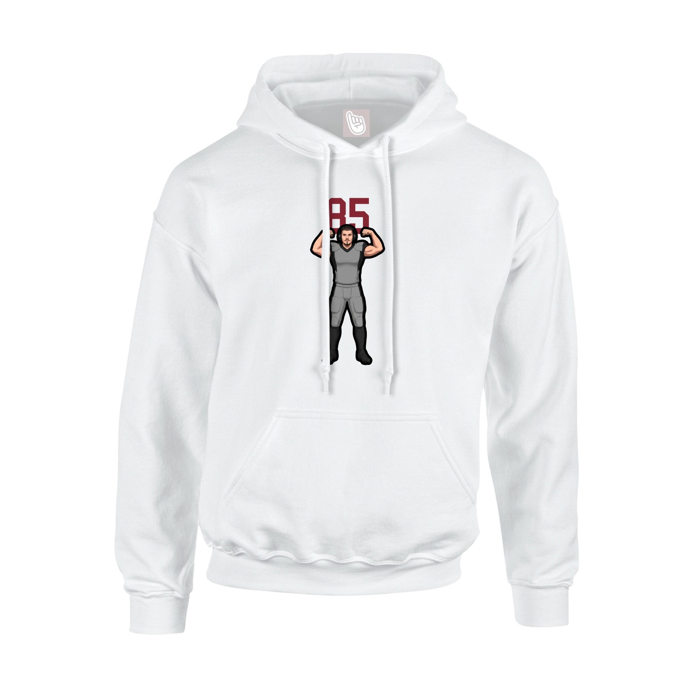 Youth Hoodie — Number Top in White