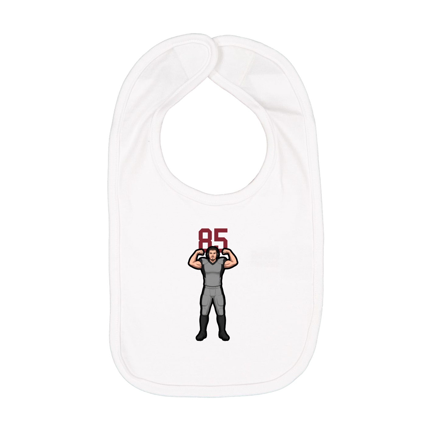 Infant Bib — Number Top in White