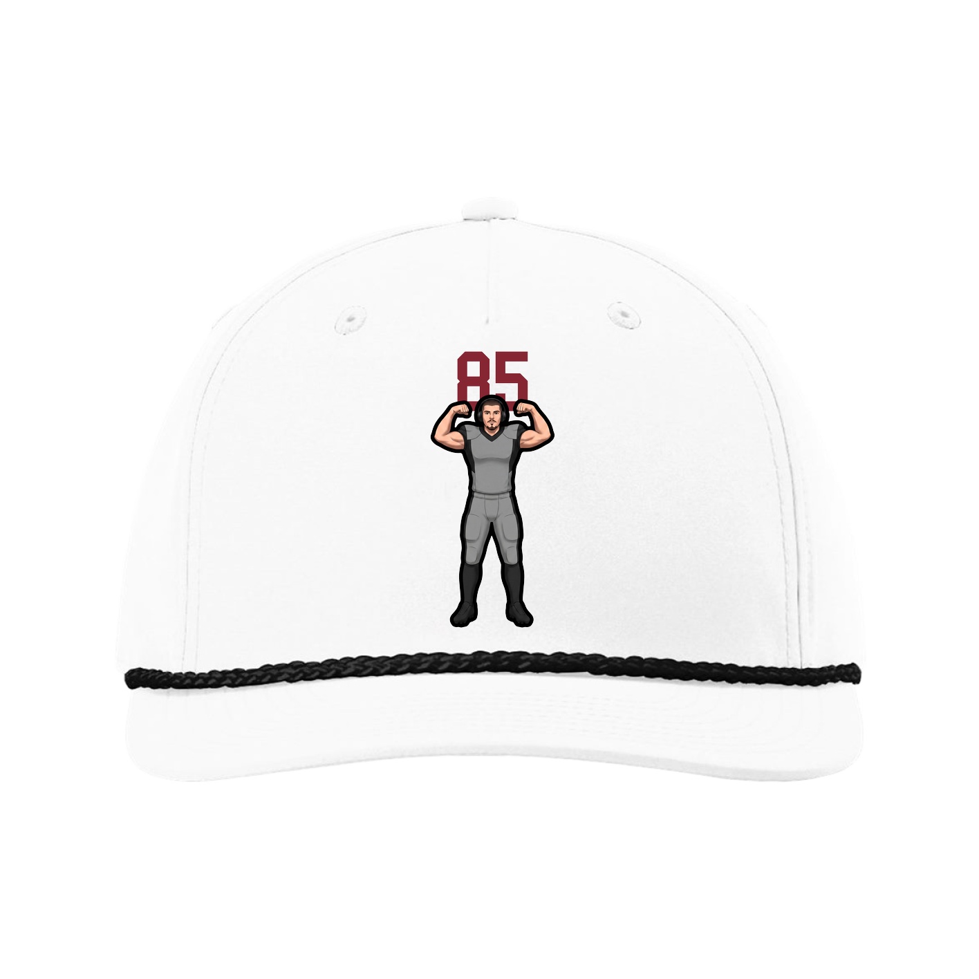 Five-Panel Classic Rope Cap — Number Top in White