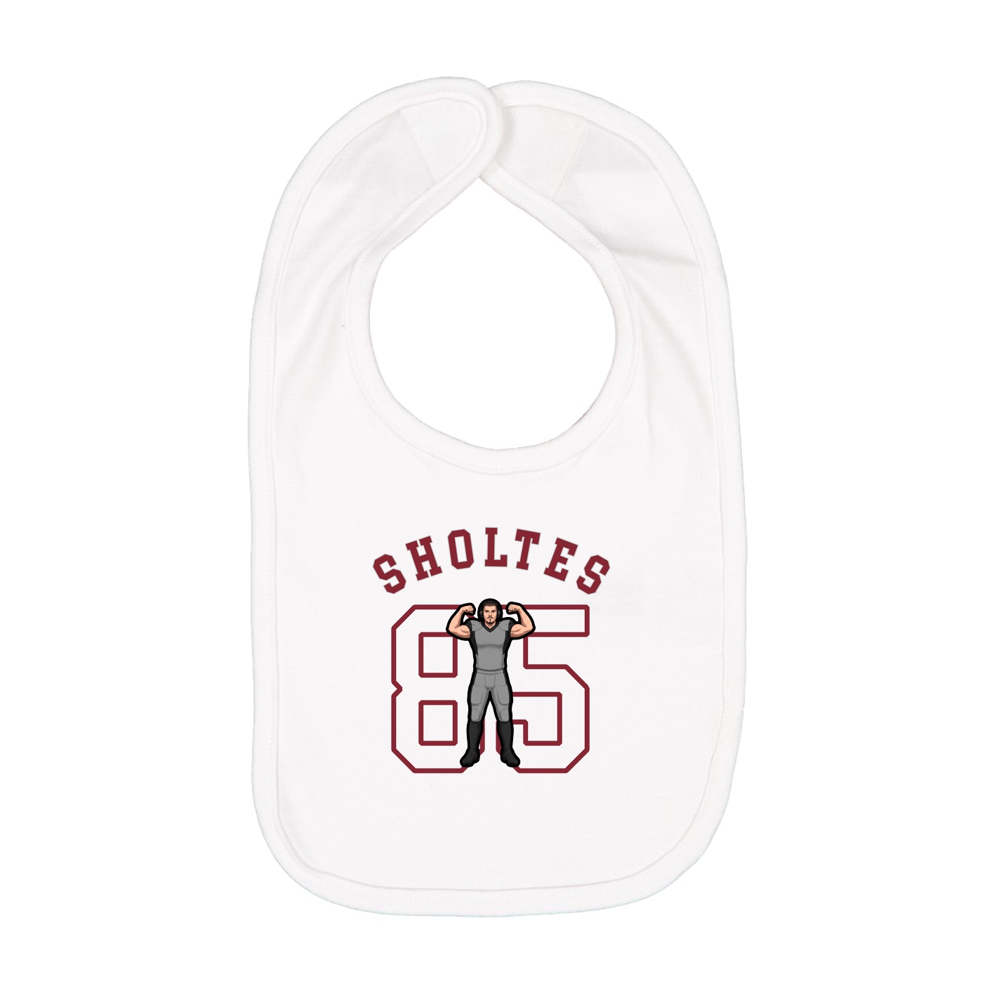 Infant Bib — Shirsey Arch in White