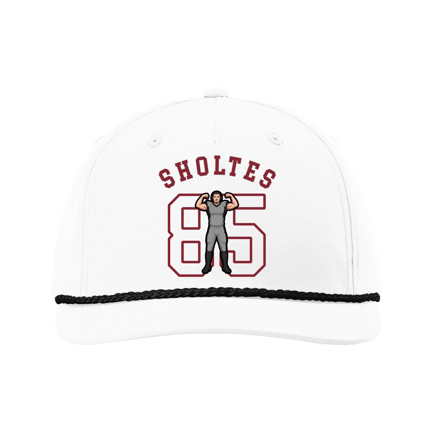 Five-Panel Classic Rope Cap — Shirsey Arch in White