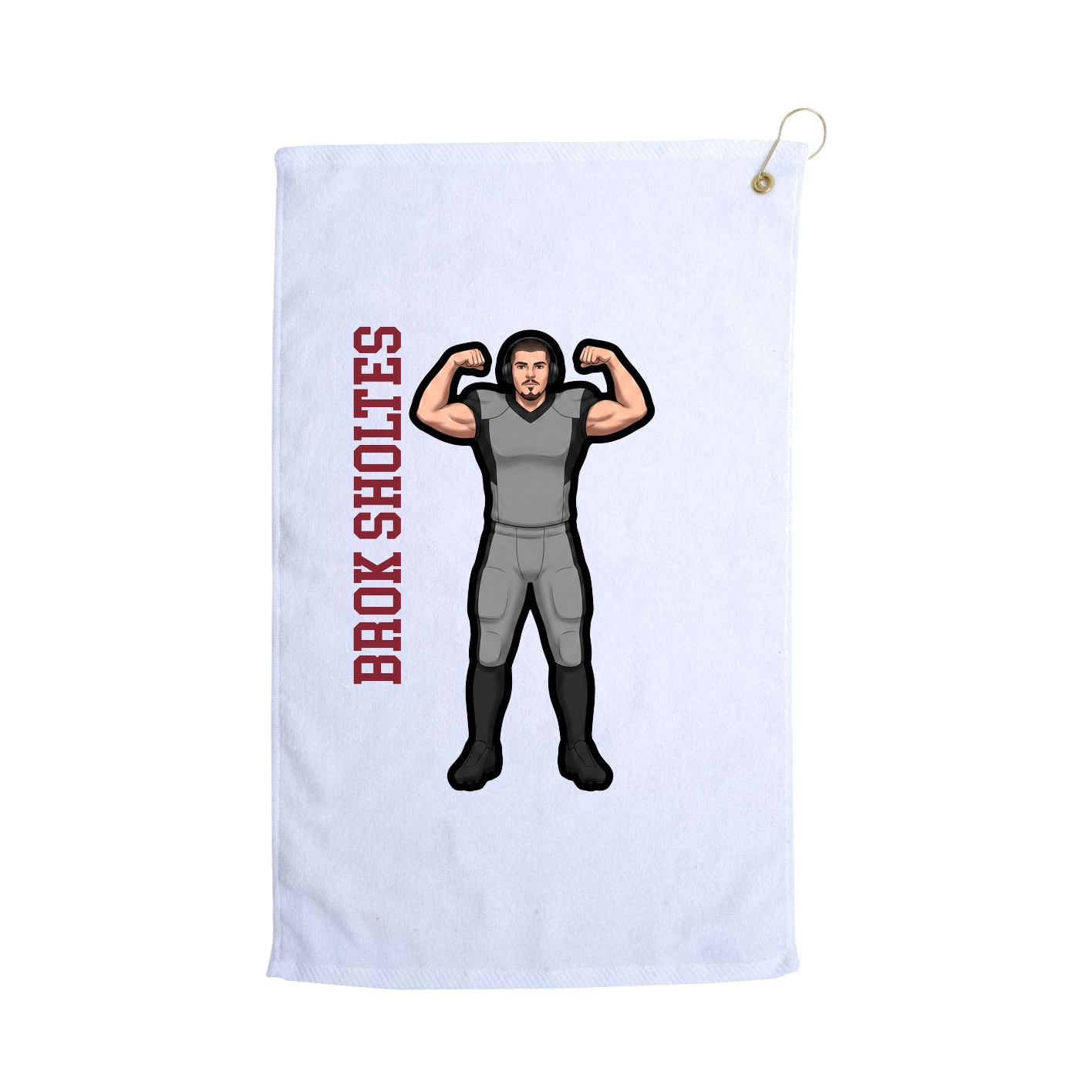 Golf Towel — Name Vertical in White