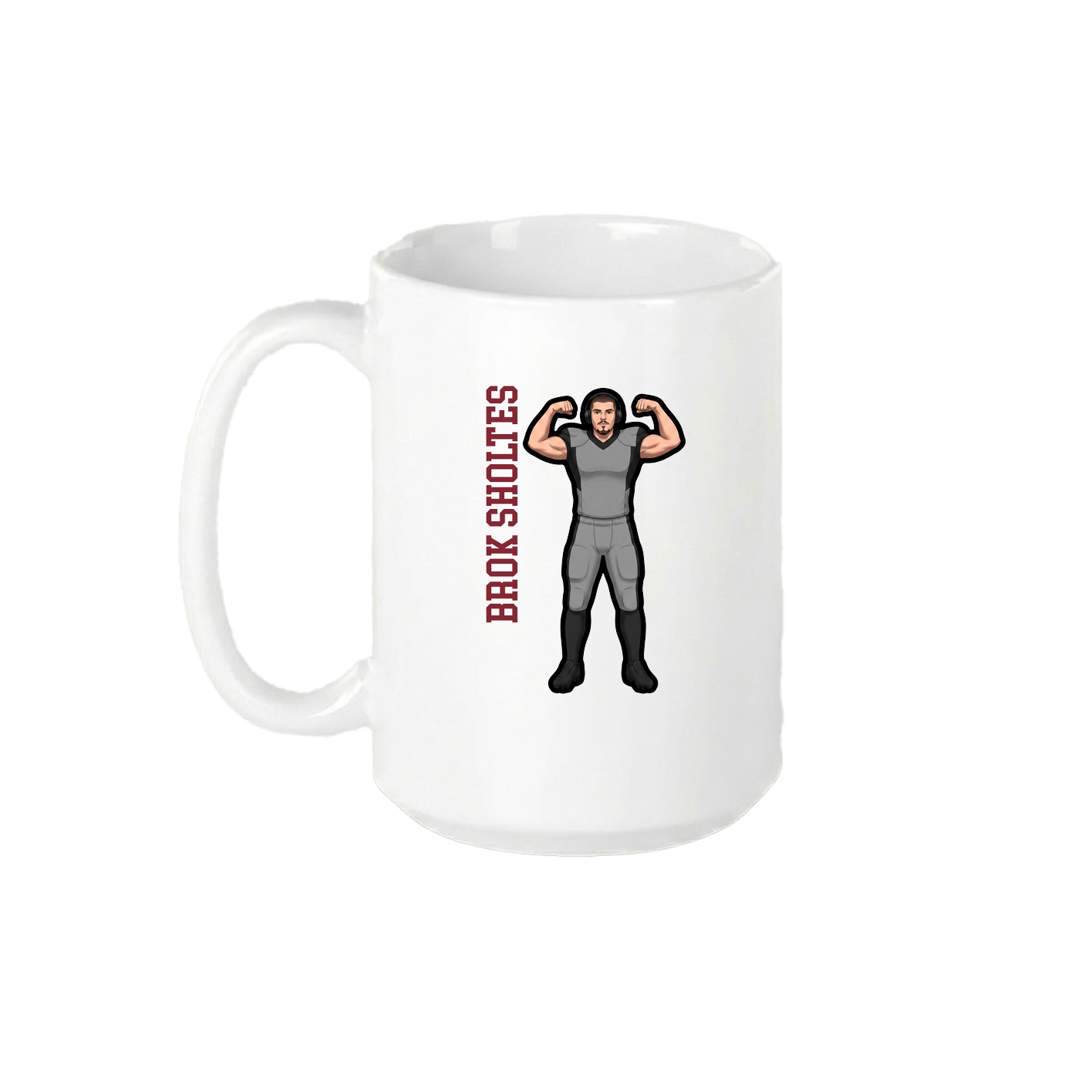 15oz Coffee Mug — Name Vertical in White