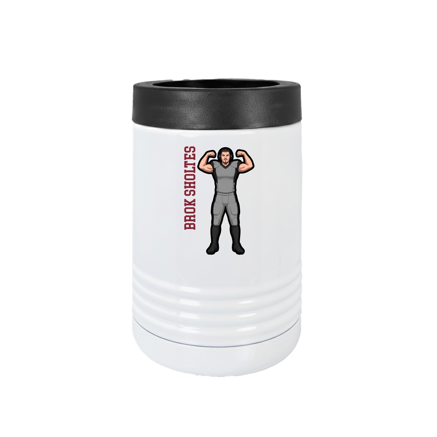 Beverage Holder — Name Vertical in White