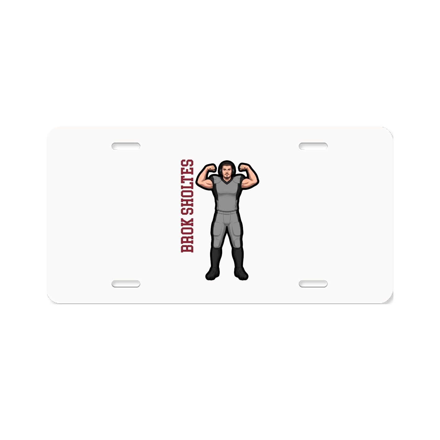 License Plate — Name Vertical in Classic