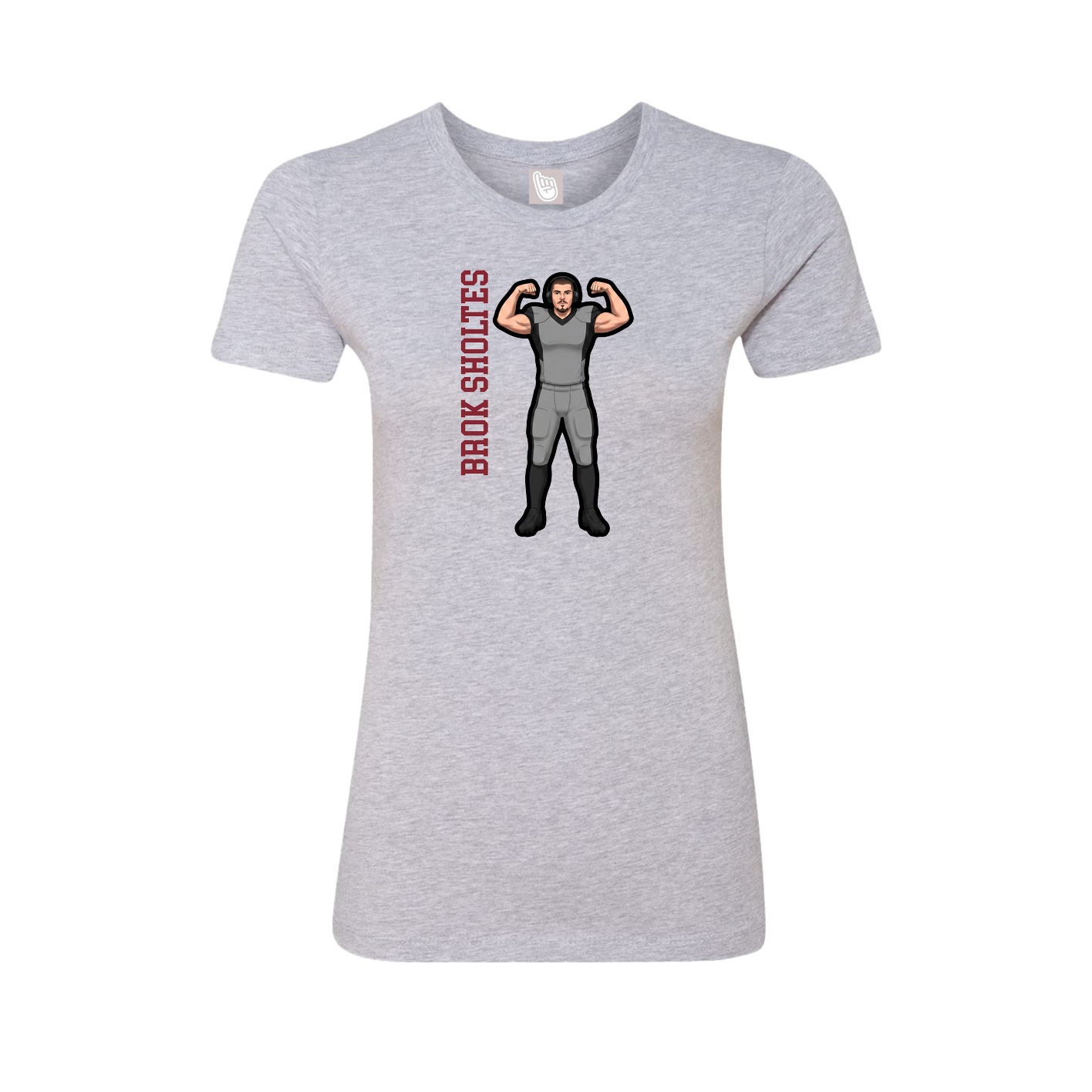 Womens Tee — Name Vertical in Grey
