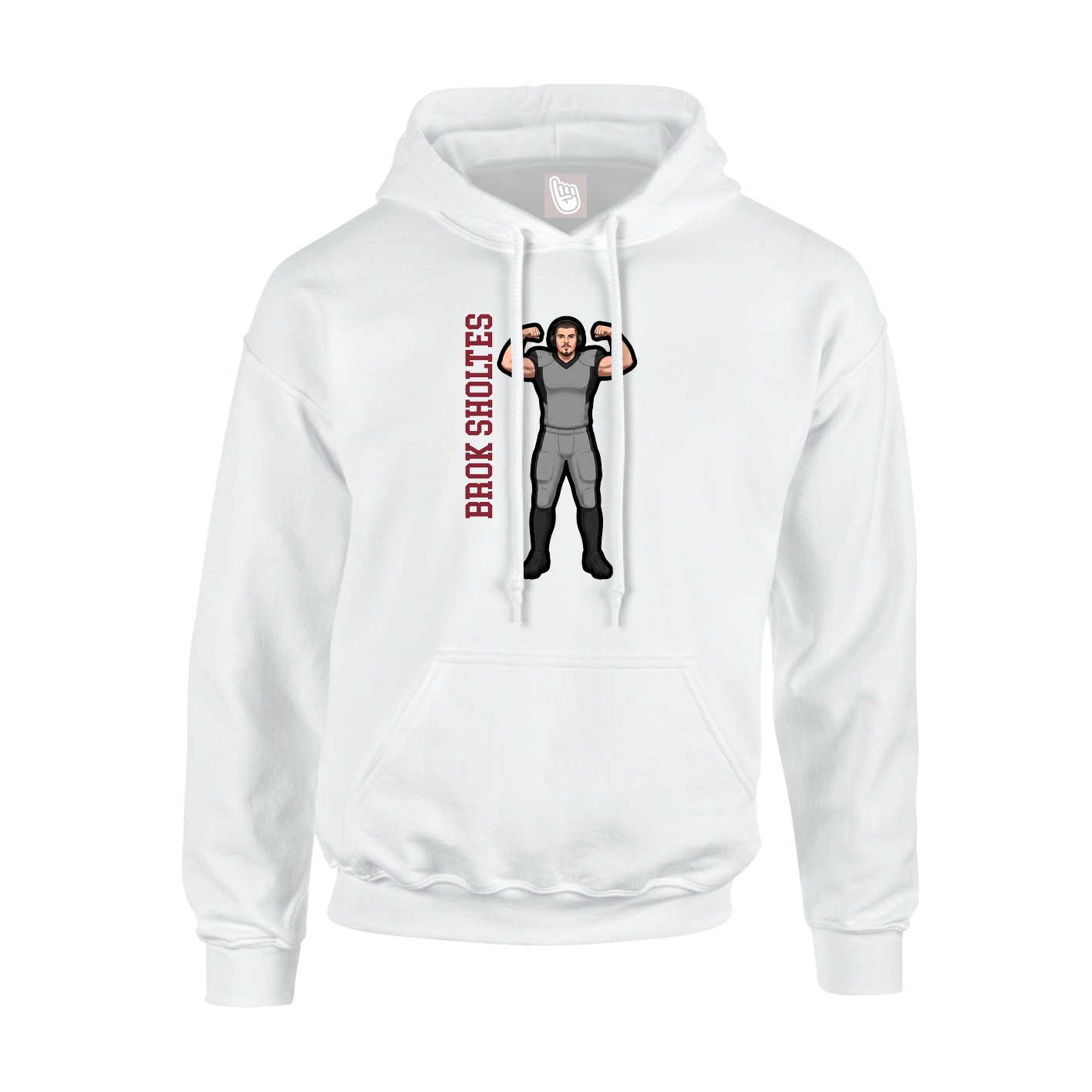 Hoodie — Name Vertical in White