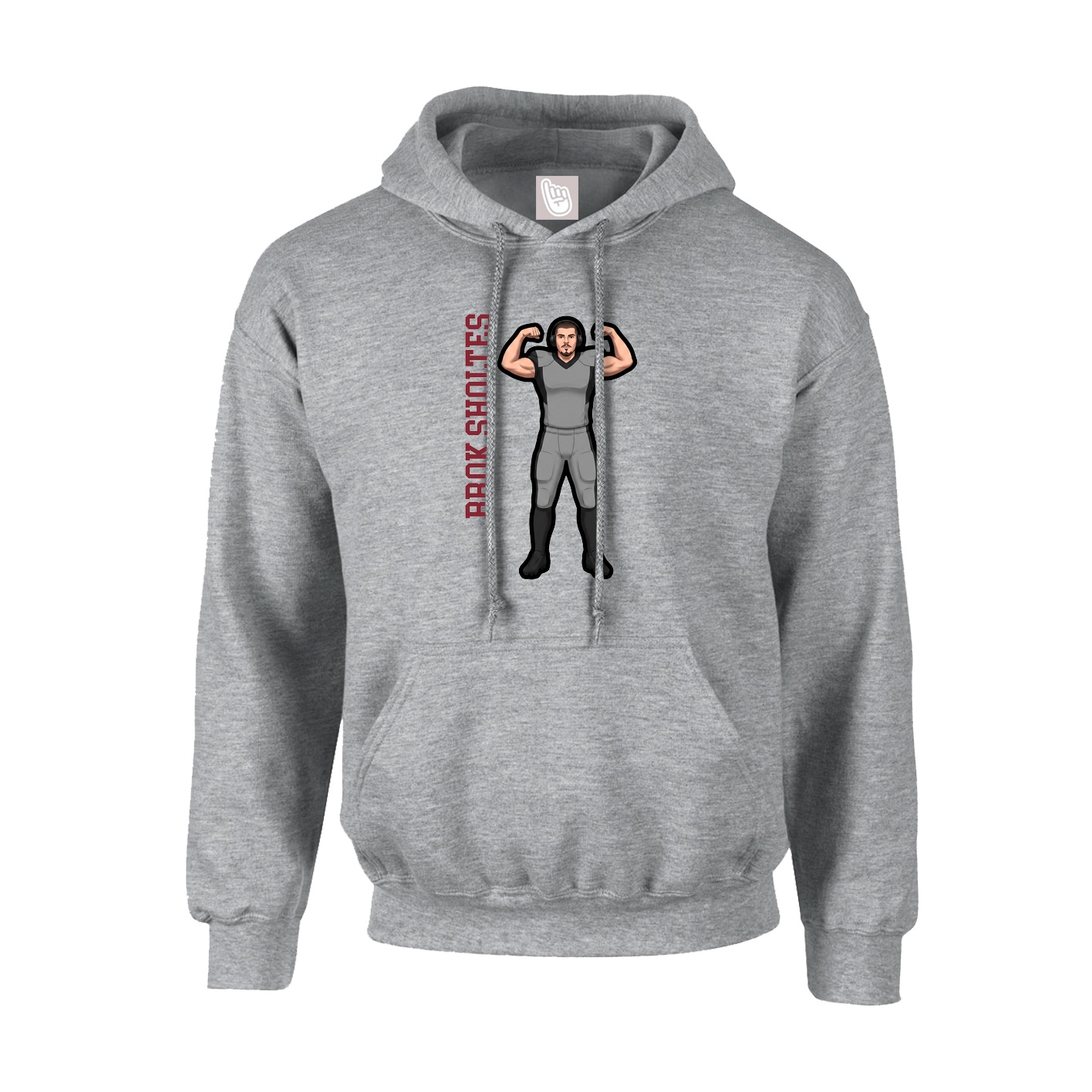 Youth Hoodie — Name Vertical in Grey