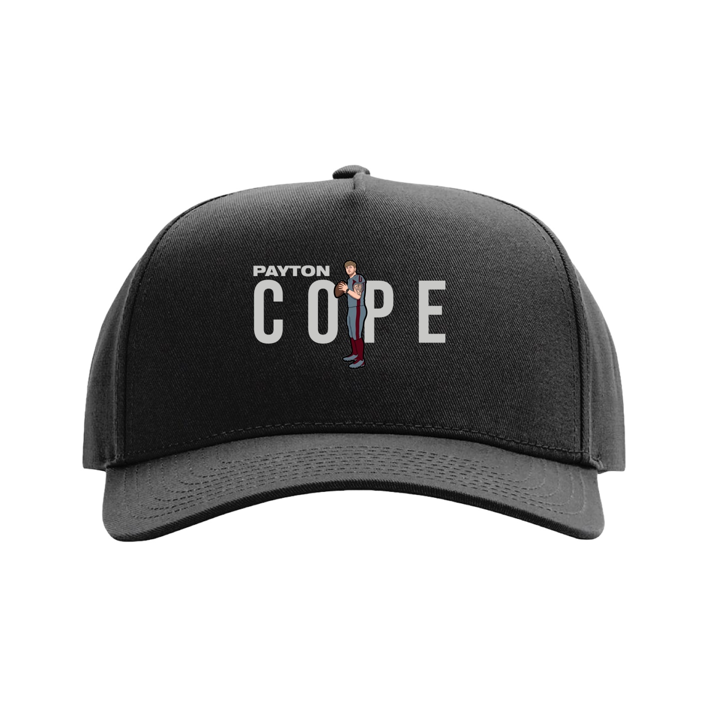 Full Fabric Five-Panel Champ Cap — Player Name in Black