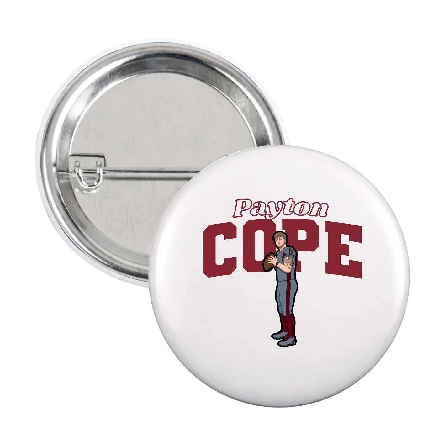 Game Day Button — Name Arch in White