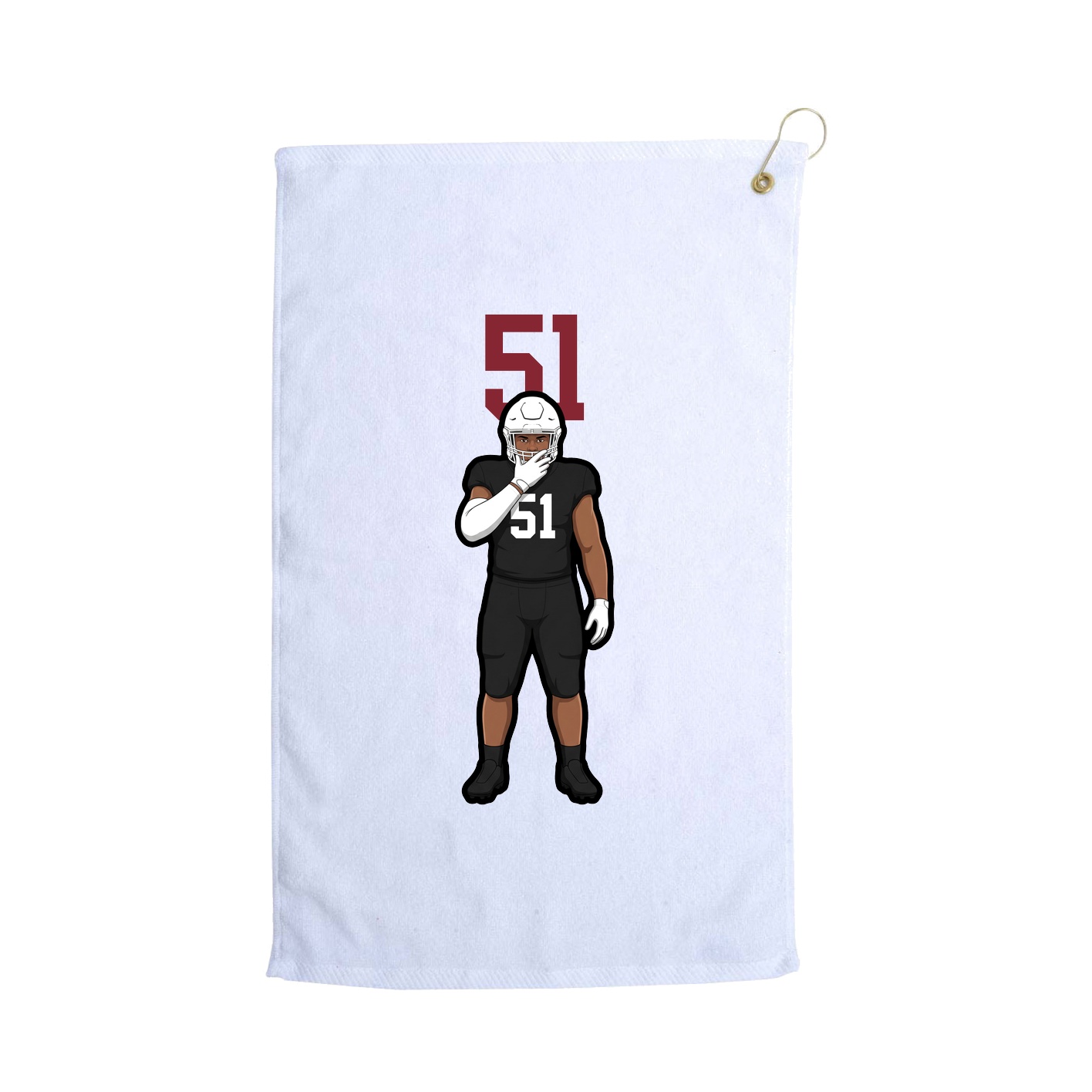 Golf Towel — Number Top in White