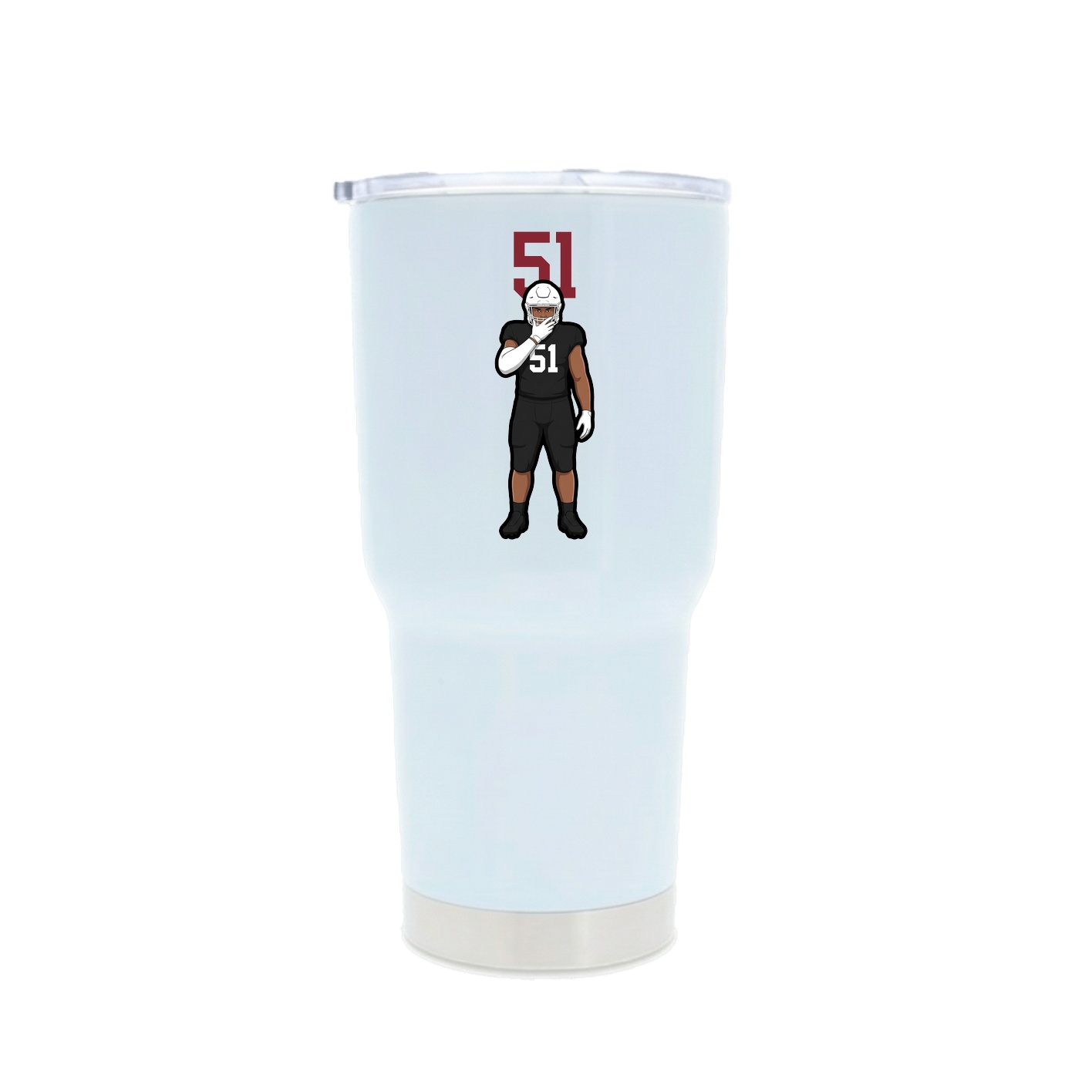 30oz Stainless Steel Tumbler — Number Top in White