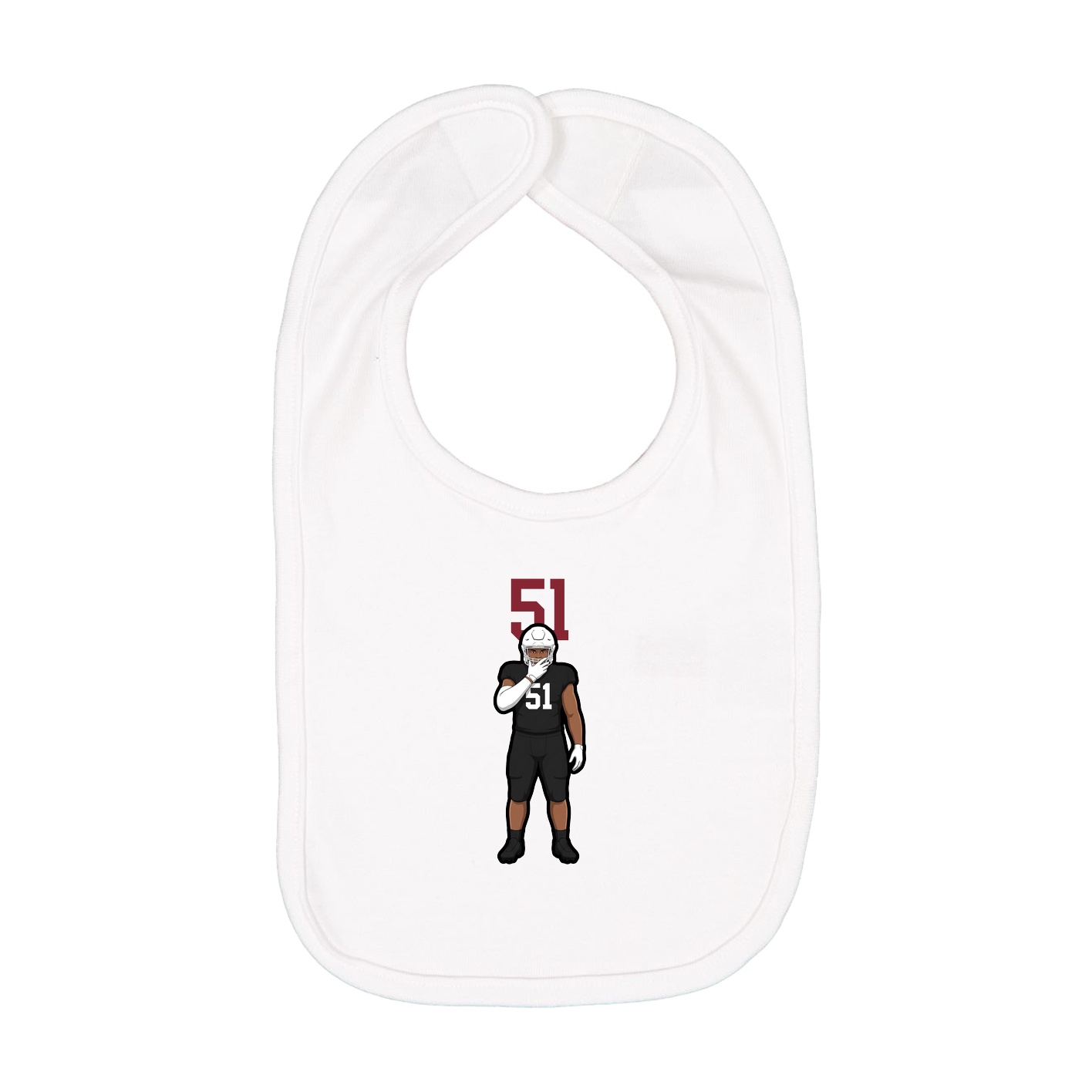 Infant Bib — Number Top in White