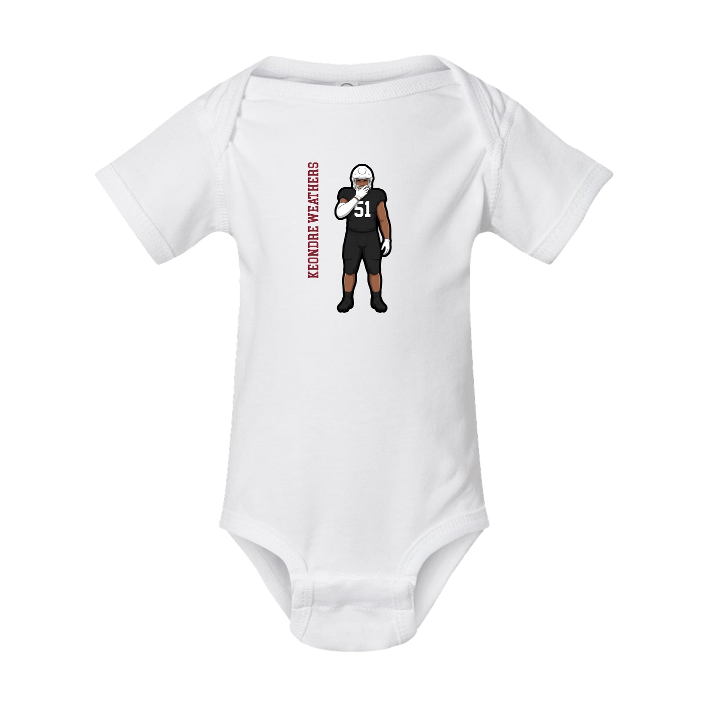 Baby Onesie — Name Vertical in White