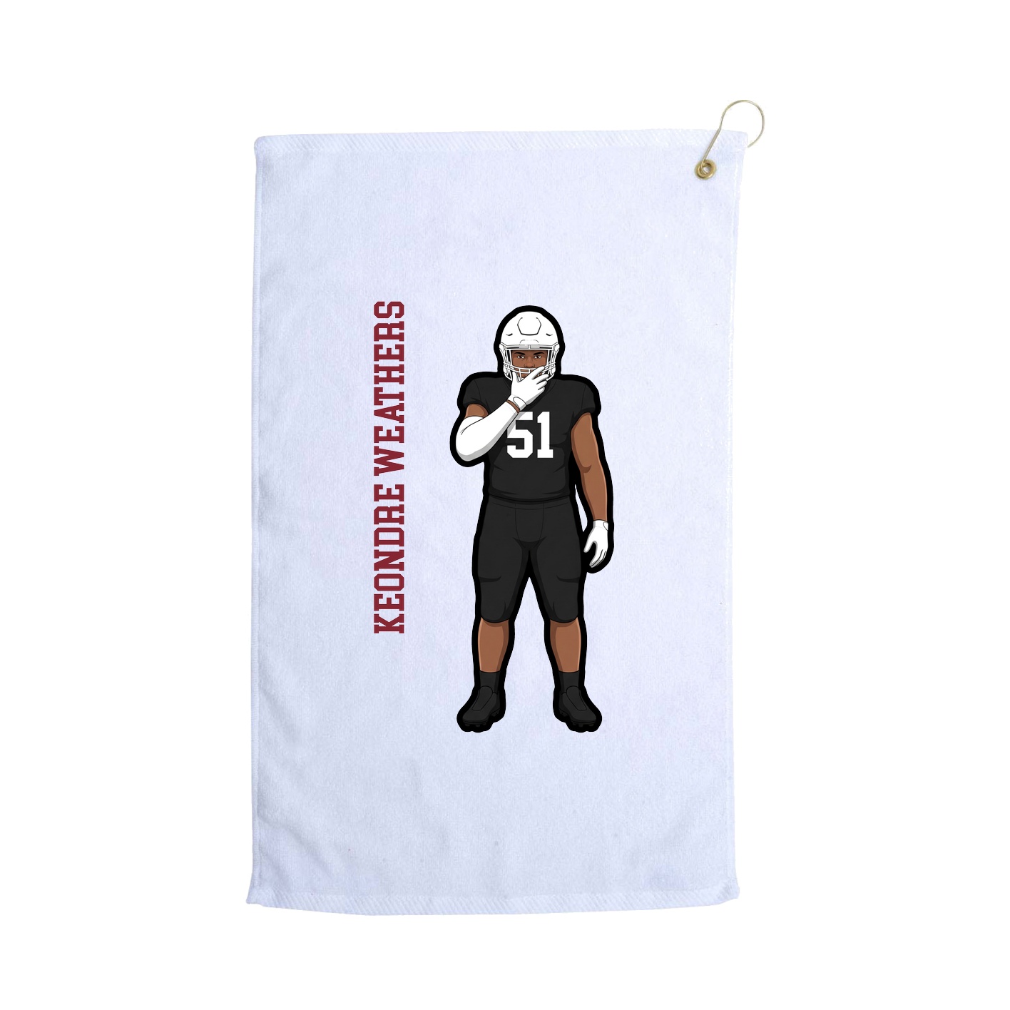 Golf Towel — Name Vertical in White