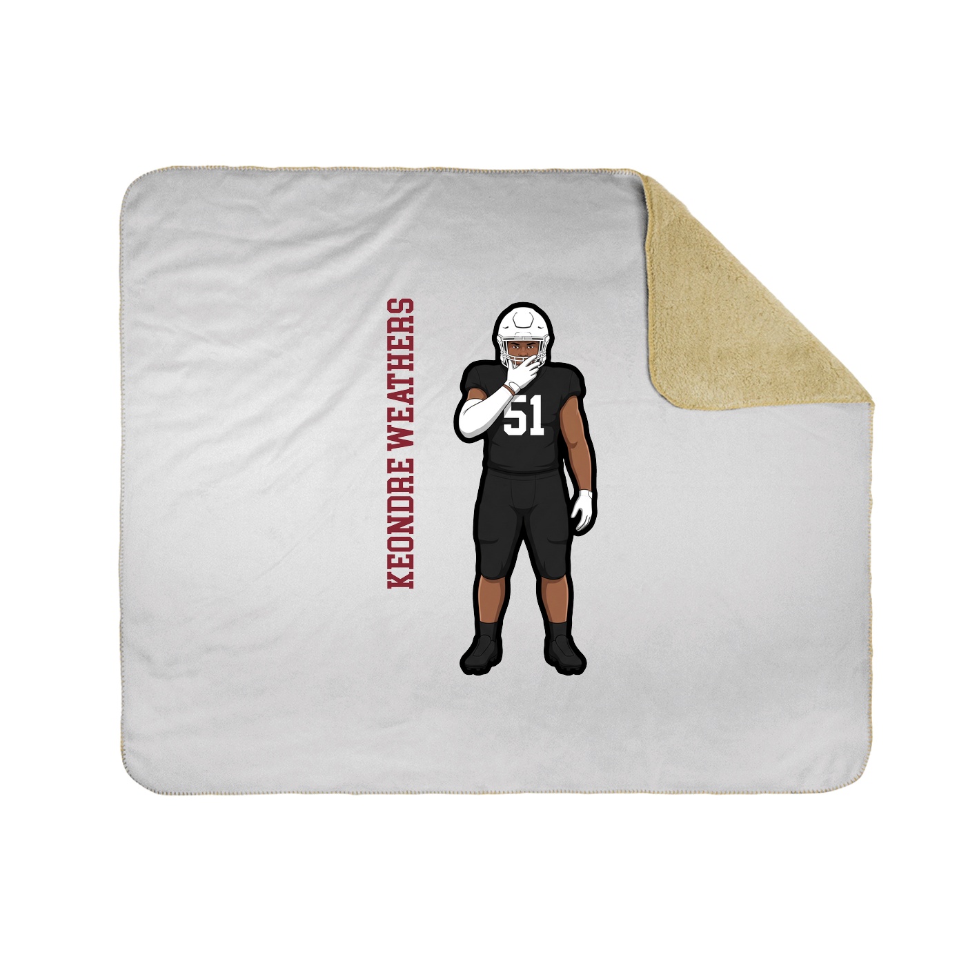 Throw Blanket — Name Vertical in White