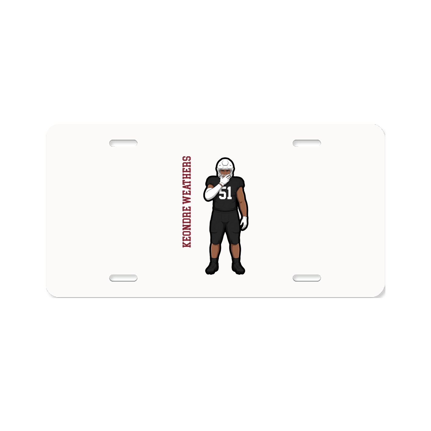 License Plate — Name Vertical in Classic
