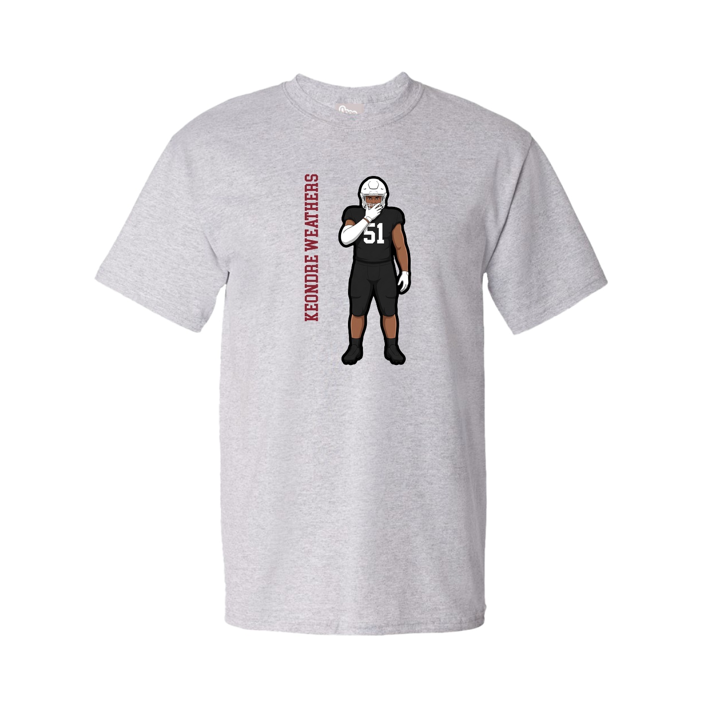 Tee — Name Vertical in Grey