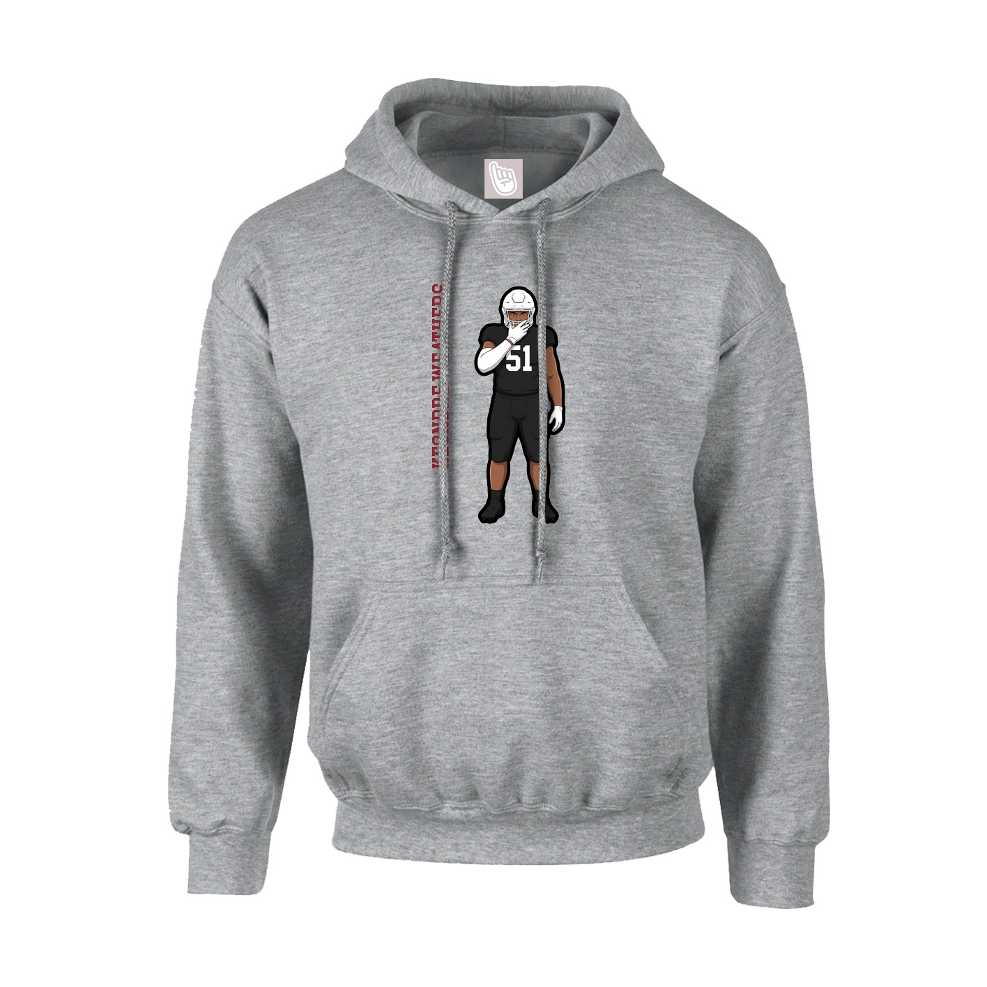 Youth Hoodie — Name Vertical in Grey