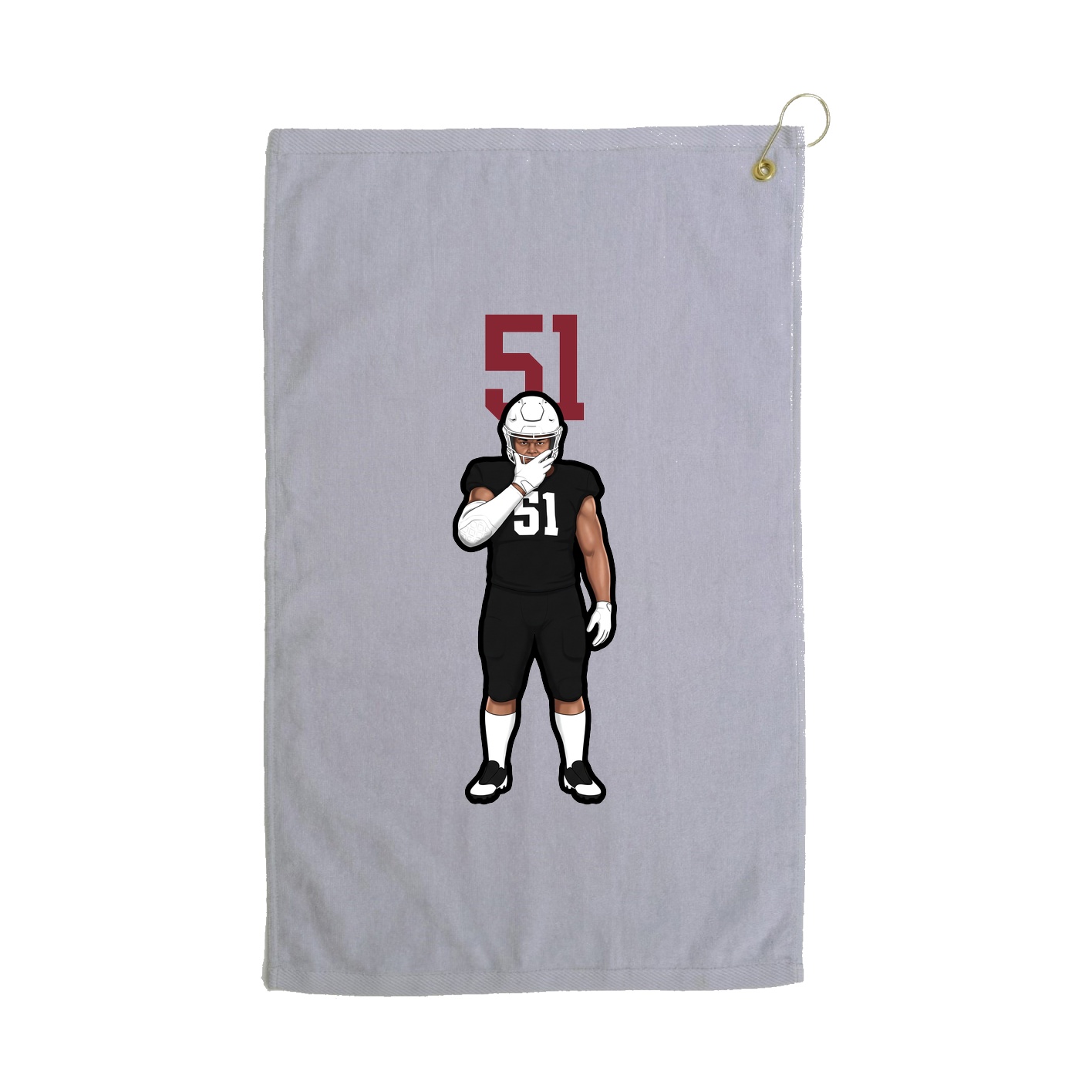 Golf Towel — Number Top in Grey
