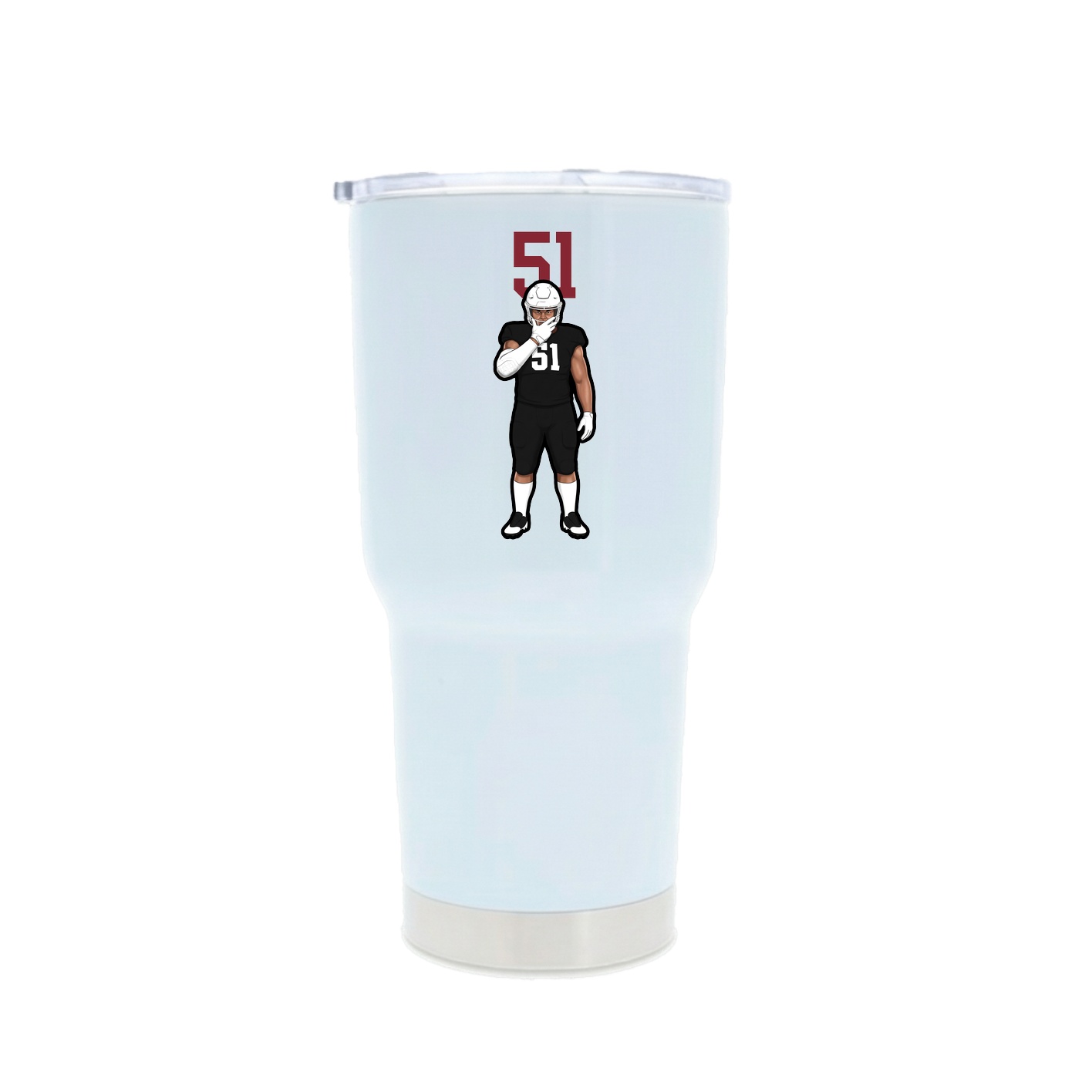 30oz Stainless Steel Tumbler — Number Top in White