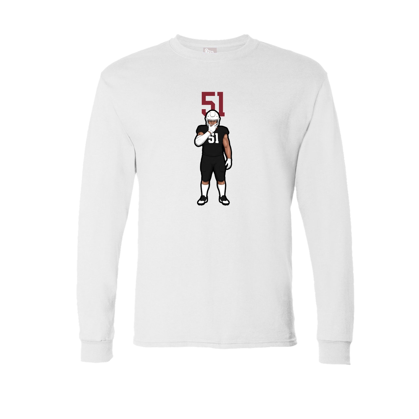 Long Sleeve Tee — Number Top in White