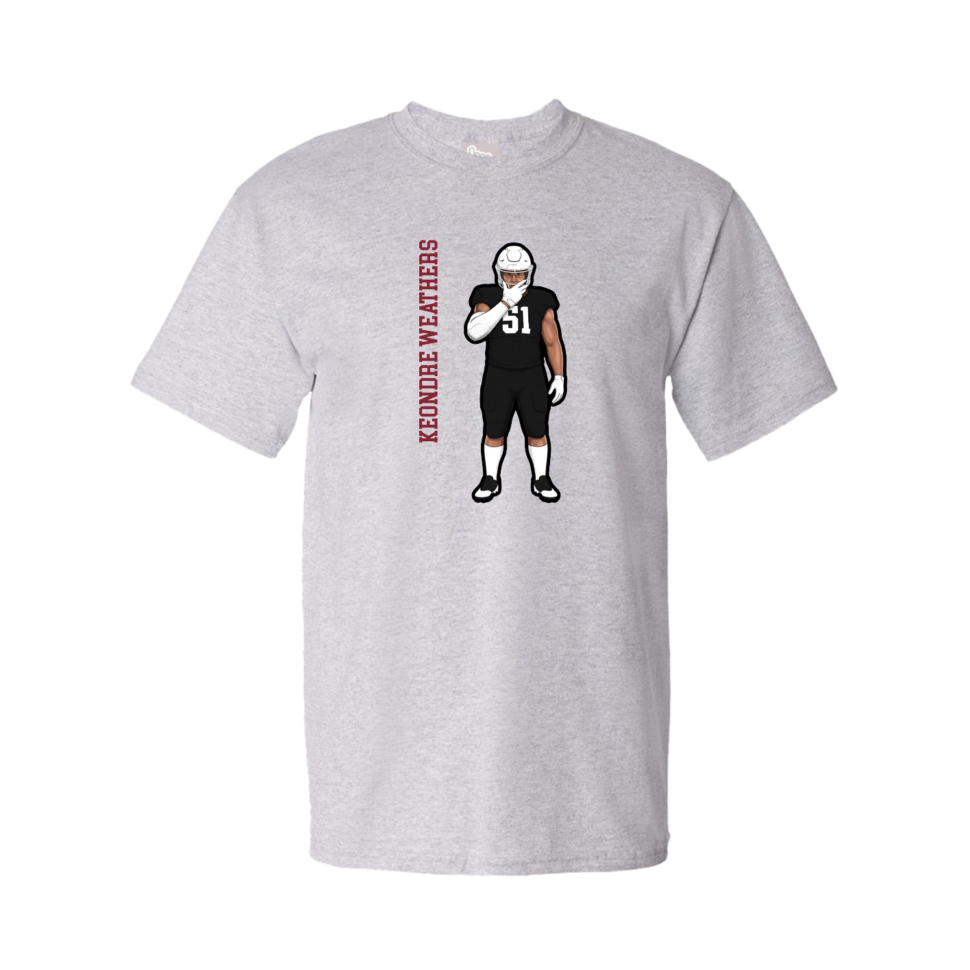 Tee — Name Vertical in Grey