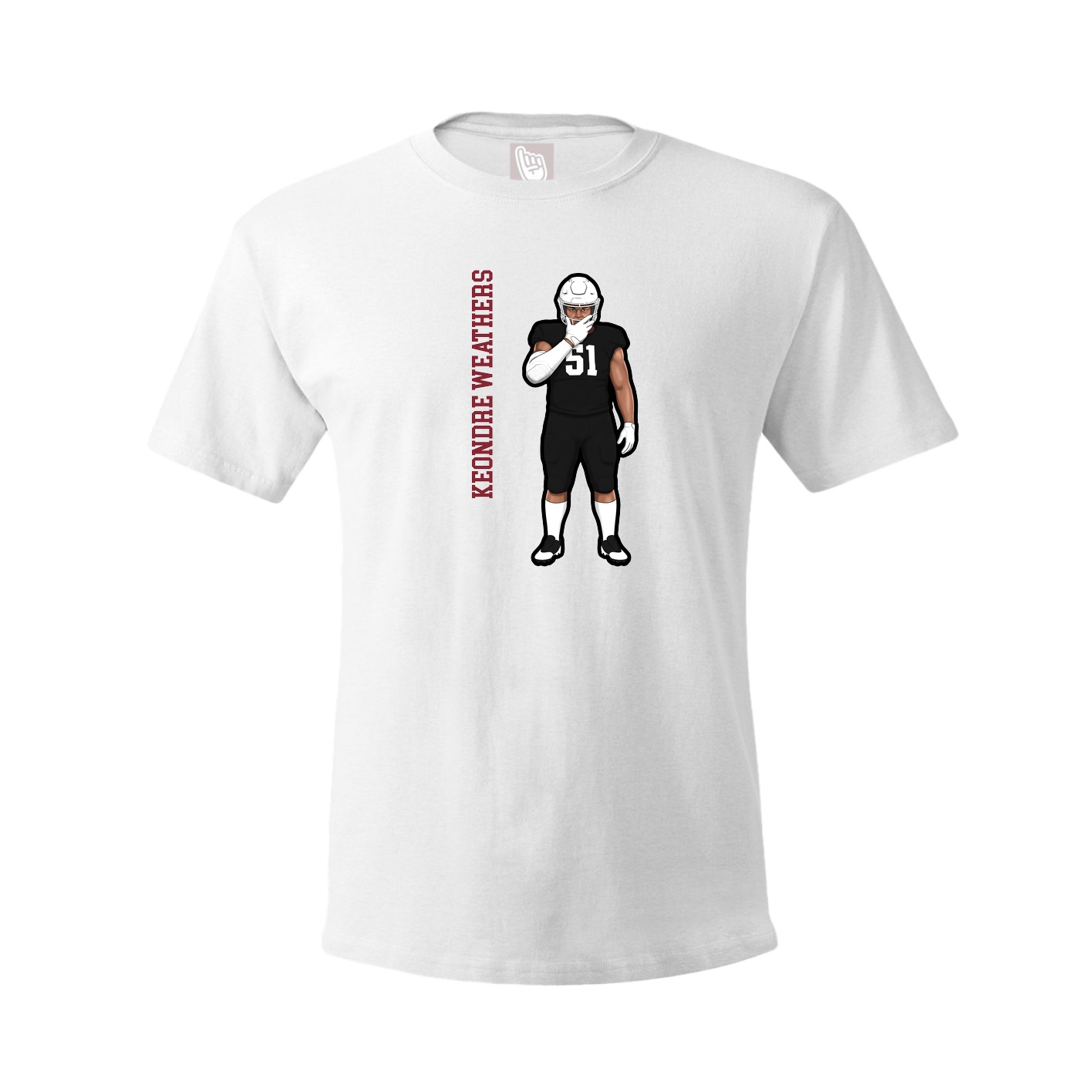Youth Tee — Name Vertical in White