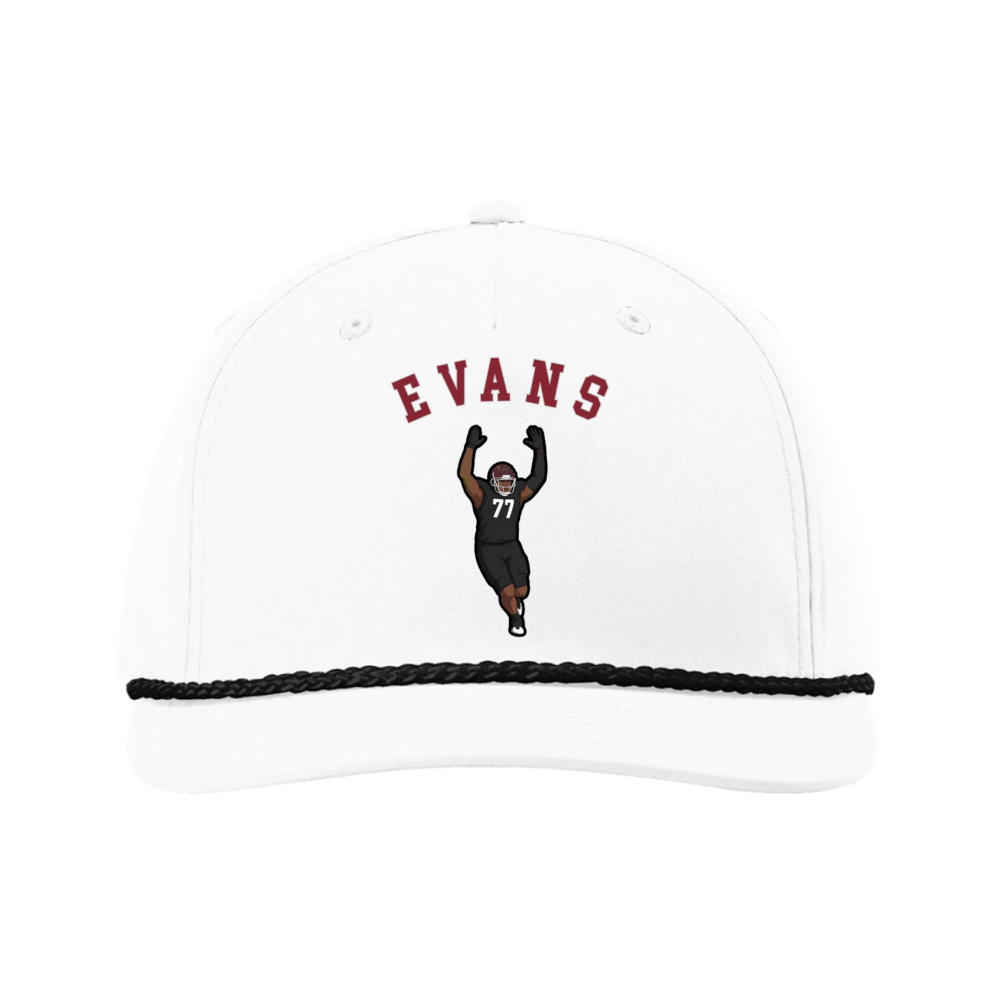Five-Panel Classic Rope Cap — Shirsey Arch in White